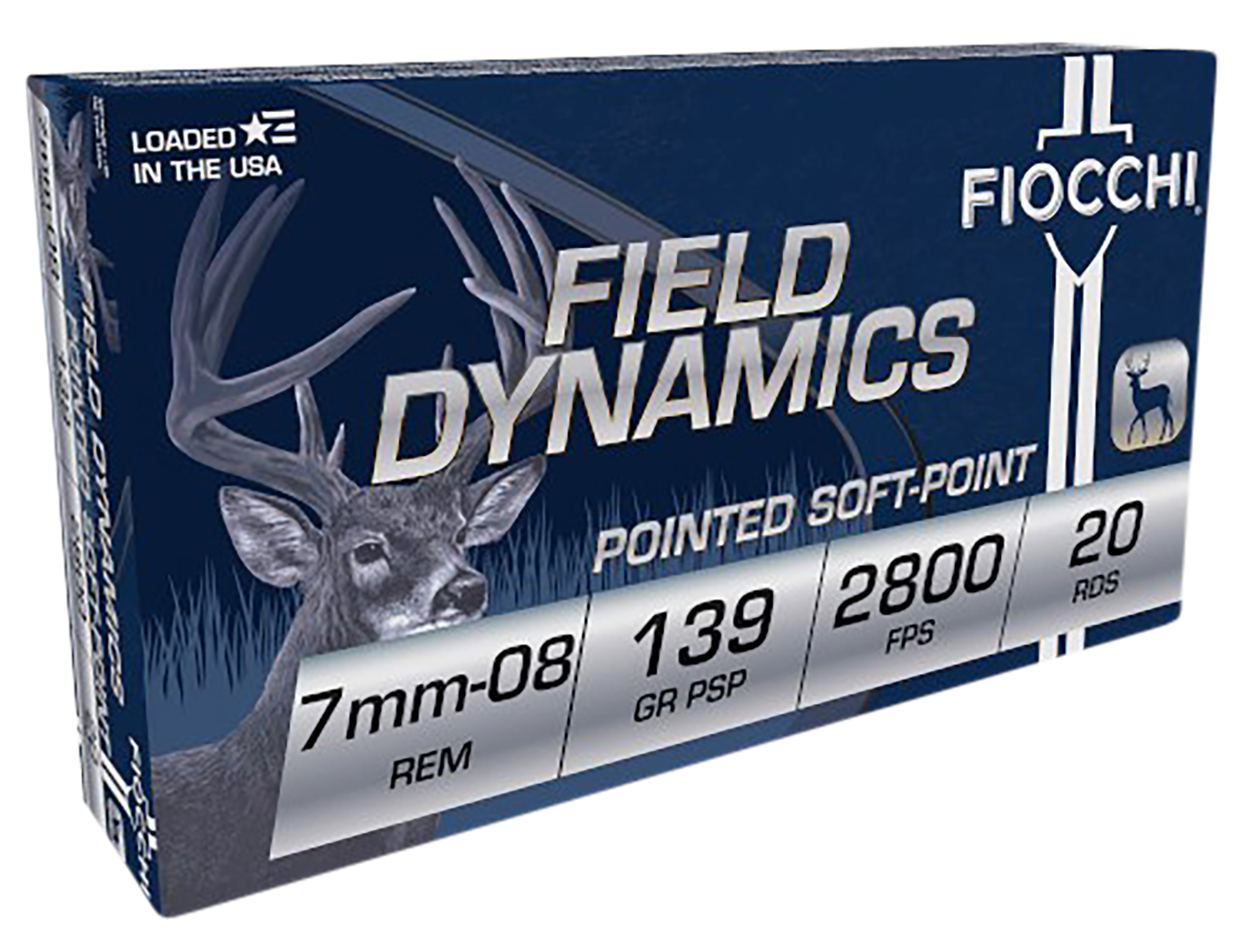 Fiocchi 7MM08B Field Dynamics Rifle 7mm-08 Rem 139 gr Pointed Soft Point (PSP) 20 Per Box/ 10 Cs