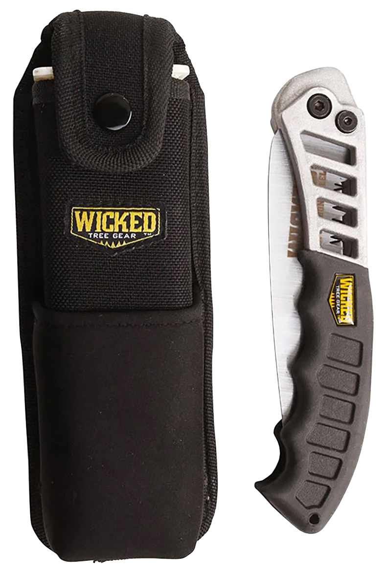 Wicked Tree Gear WTG003 Combo PackFolding Saw 7" High Carbon Steel Blade/Black Overmolded Aluminum Handle Includes Scabbard