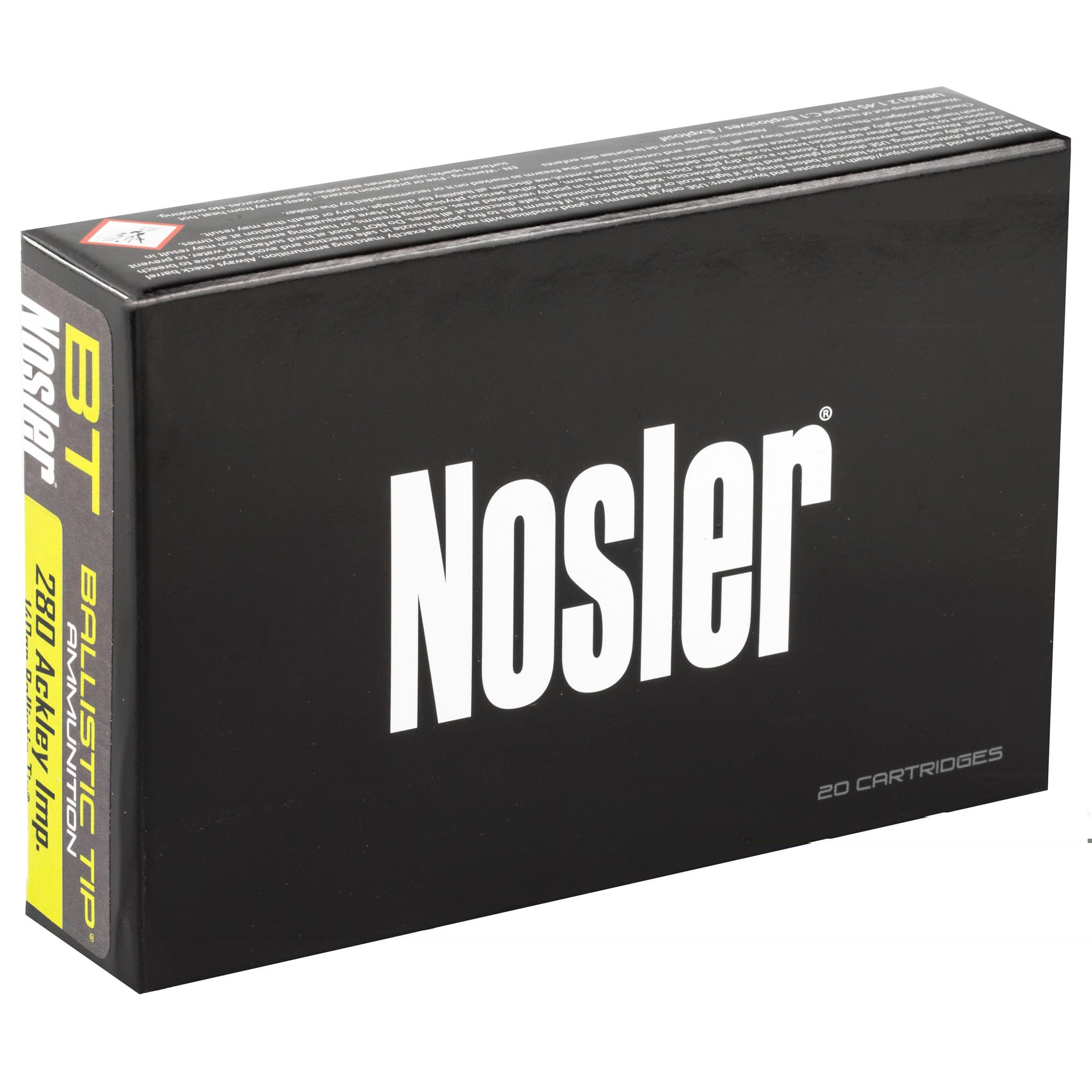 Nosler BT Ammunition 280 Ackley Improved 140 Grain Ballistic Tip 20RD