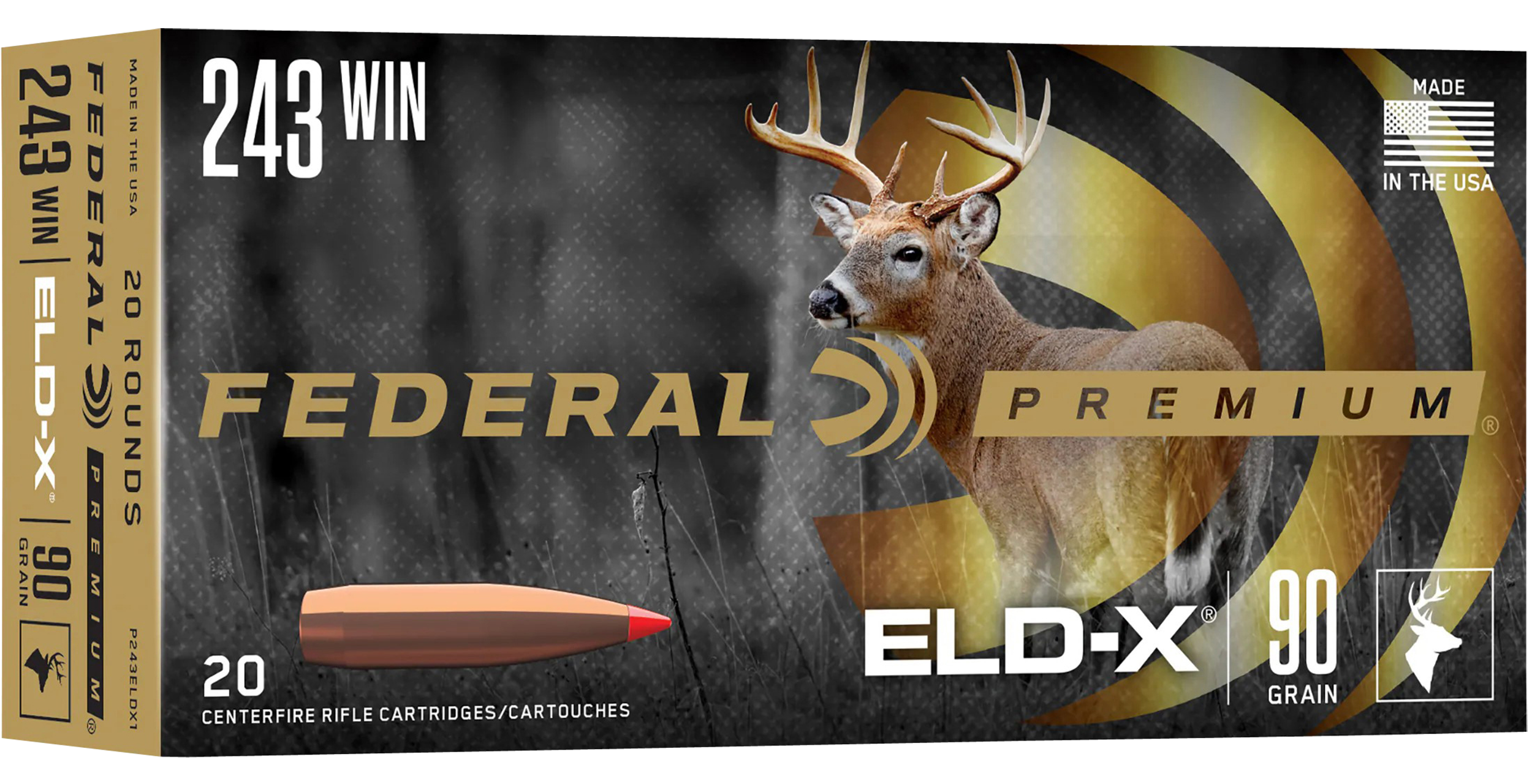 Federal Premium Ammunition 7mm Remington Magnum 162 Grain Hornady ELD-X Polymer Tip 20RD