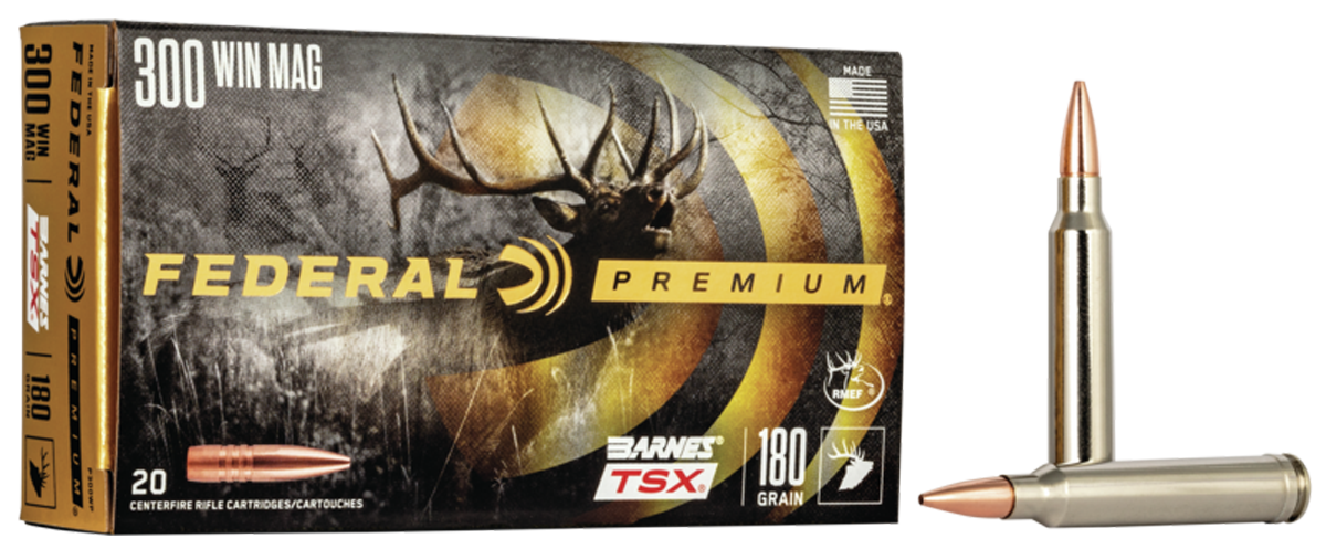 Federal Premium Ammunition 300 Winchester Magnum 180 Grain Barnes TSX 20RD