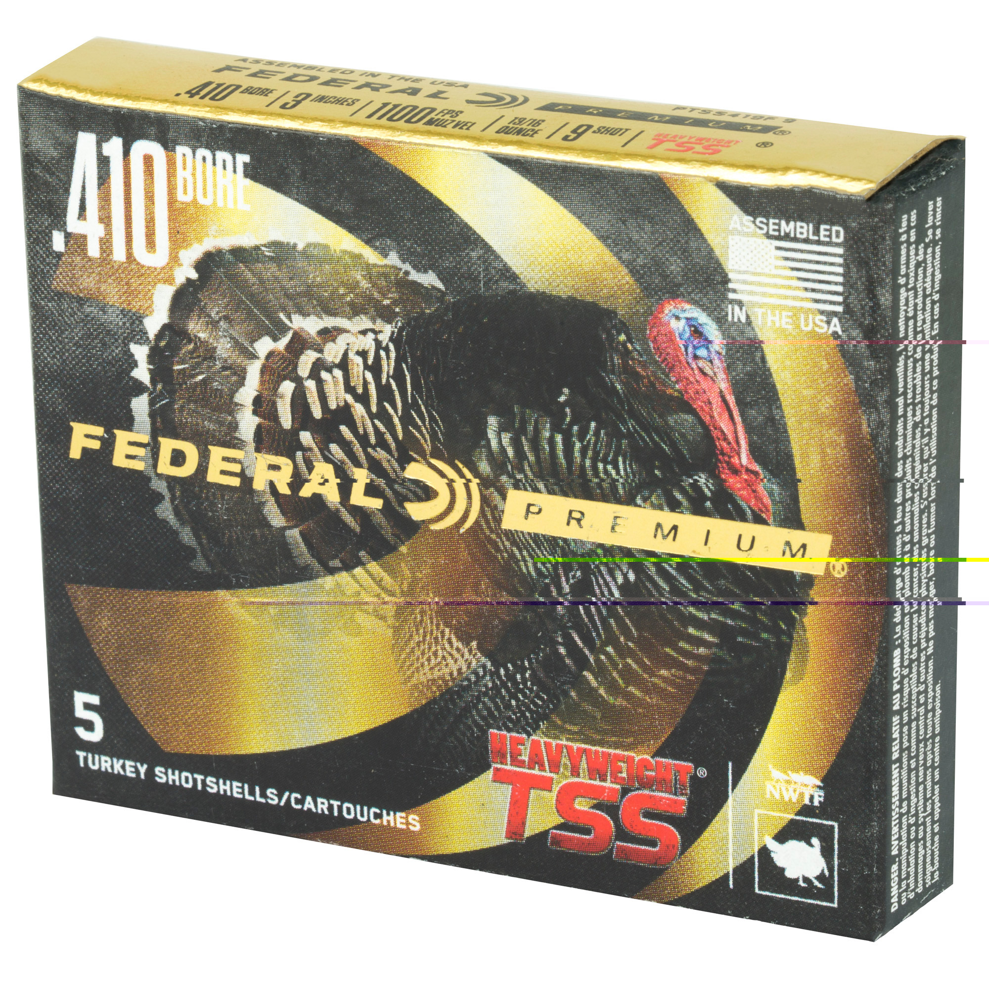 Federal Premium Heavyweight TSS Turkey Ammunition 410 Bore 3" 13/16 oz #9 Non-Toxic Tungsten Super Shot Box of 5