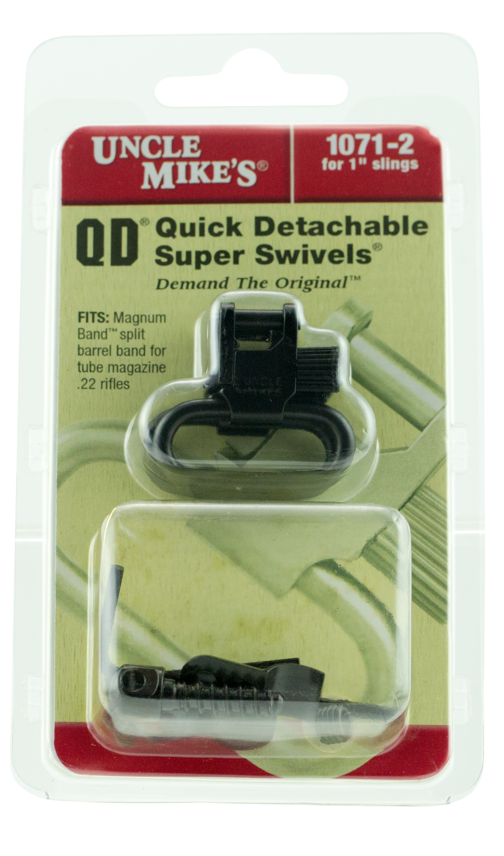Uncle Mike's 10712 Magnum Band Swivel Set made of Steel with Blued Finish, 1" Loop Size & Quick Detach 115 U22 Style for .420-.470" Diameter Mag Tubes Includes Two Super Swivels