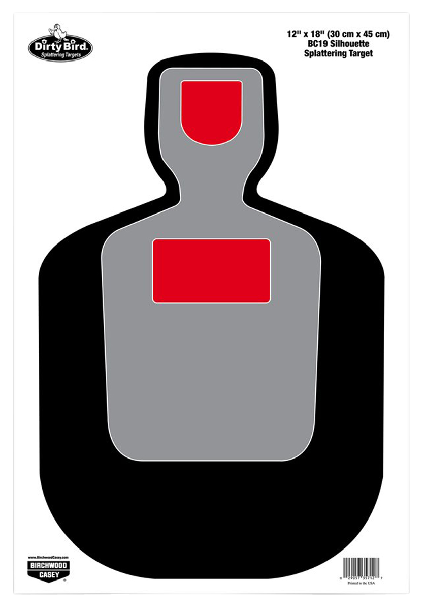 Birchwood Casey 35717 Dirty BirdSilhouette Tagboard Hanging Pistol 12" x 18" Multi-Color 8 Per Pkg