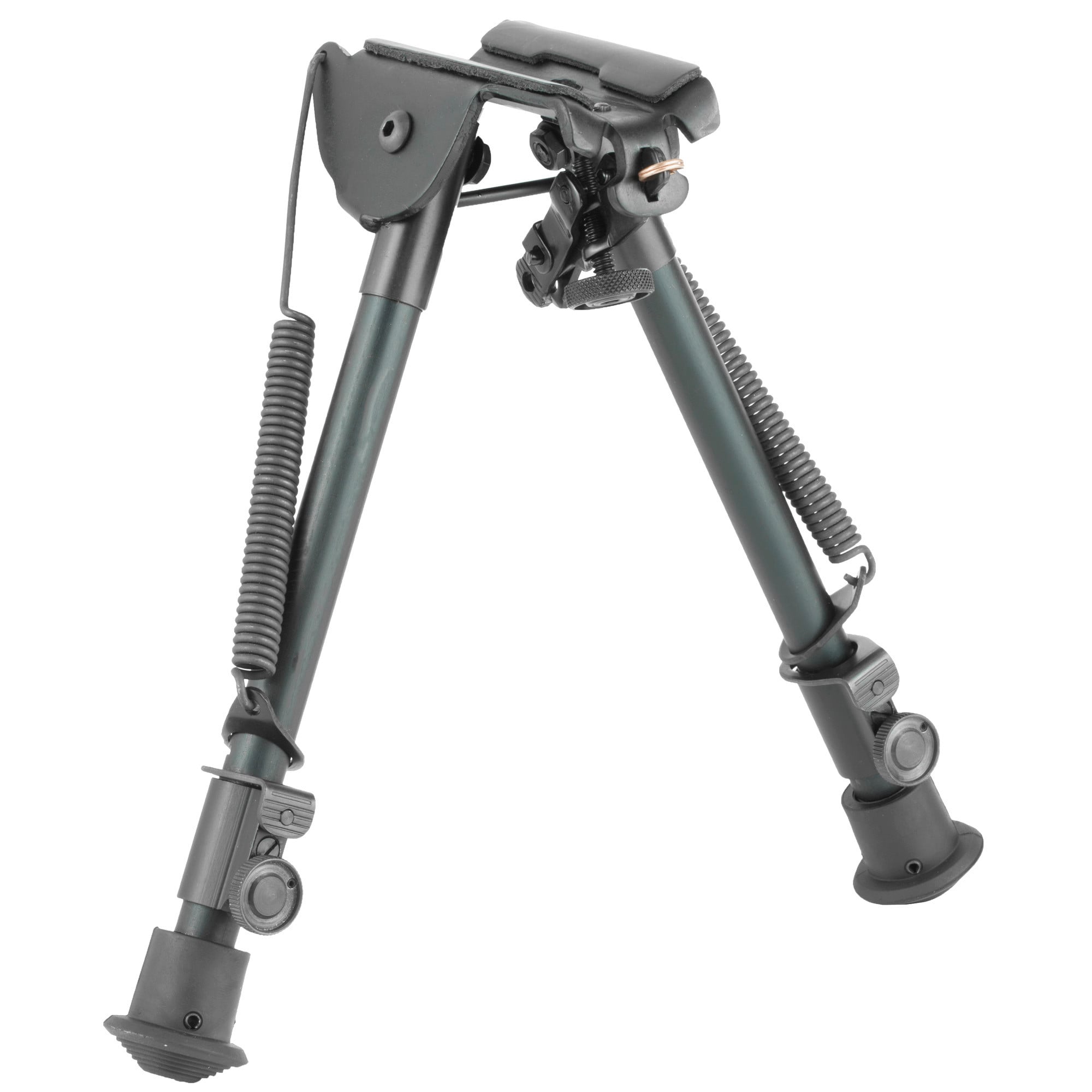 Harris Bipods 1A2-L2 Non-Swivel L Swivel Stud, 9-13", Black Steel/Aluminum, Self Leveling Legs, Rubber Feet (No Sling Stud Provision)