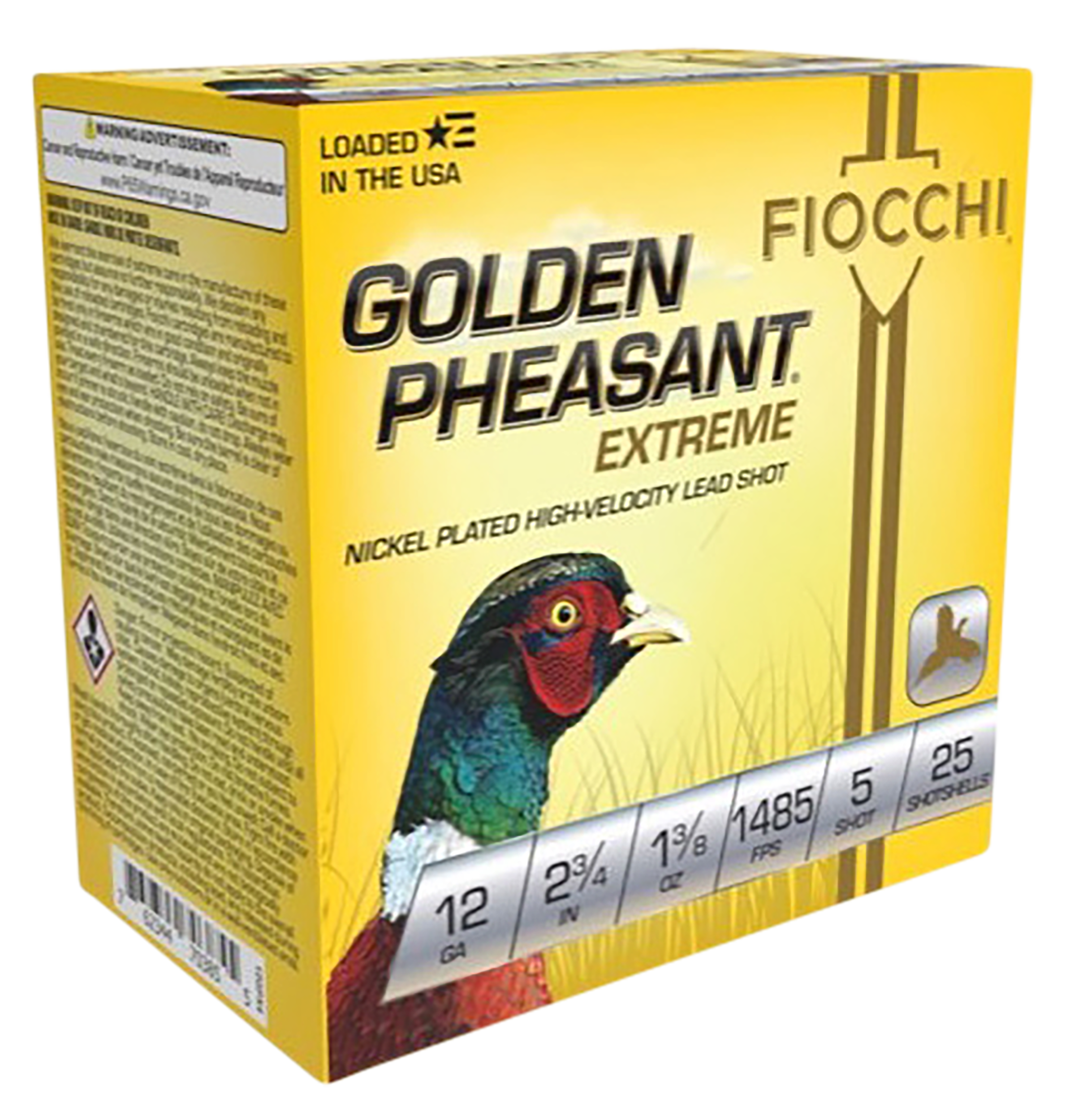 Fiocchi 12GPX5 Golden Pheasant Extrema 12 Gauge 2.75" 1 3/8 oz 5 Shot 25 Per Box/ 10 Cs