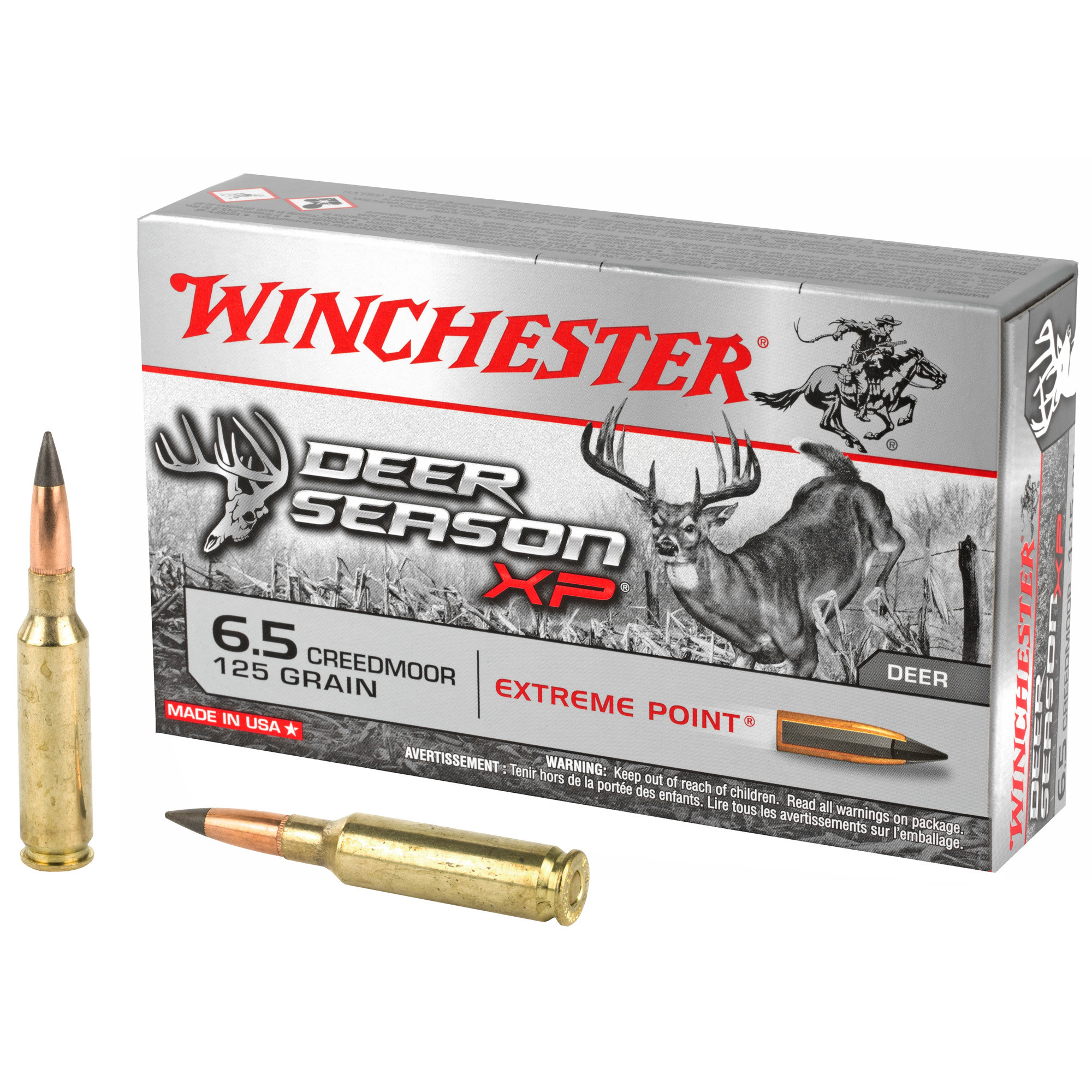 Winchester Deer Season XP Ammunition 6.5 Creedmoor 125 Grain Extreme Point Polymer Tip 20RD