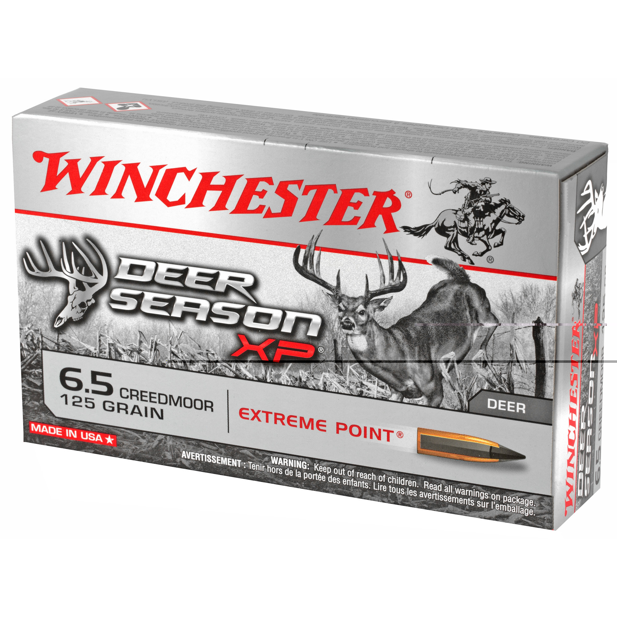 Winchester Deer Season XP Ammunition 6.5 Creedmoor 125 Grain Extreme Point Polymer Tip 20RD