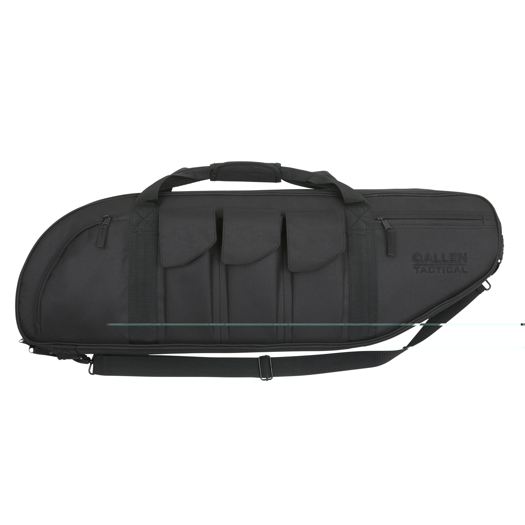 Tac Six 10928 Batallion Tactical Rifle Case with 3 Mag Pockets, Front & Rear Accessory Pockets, Detachable Shoulder Strap & Black Finish 38" L