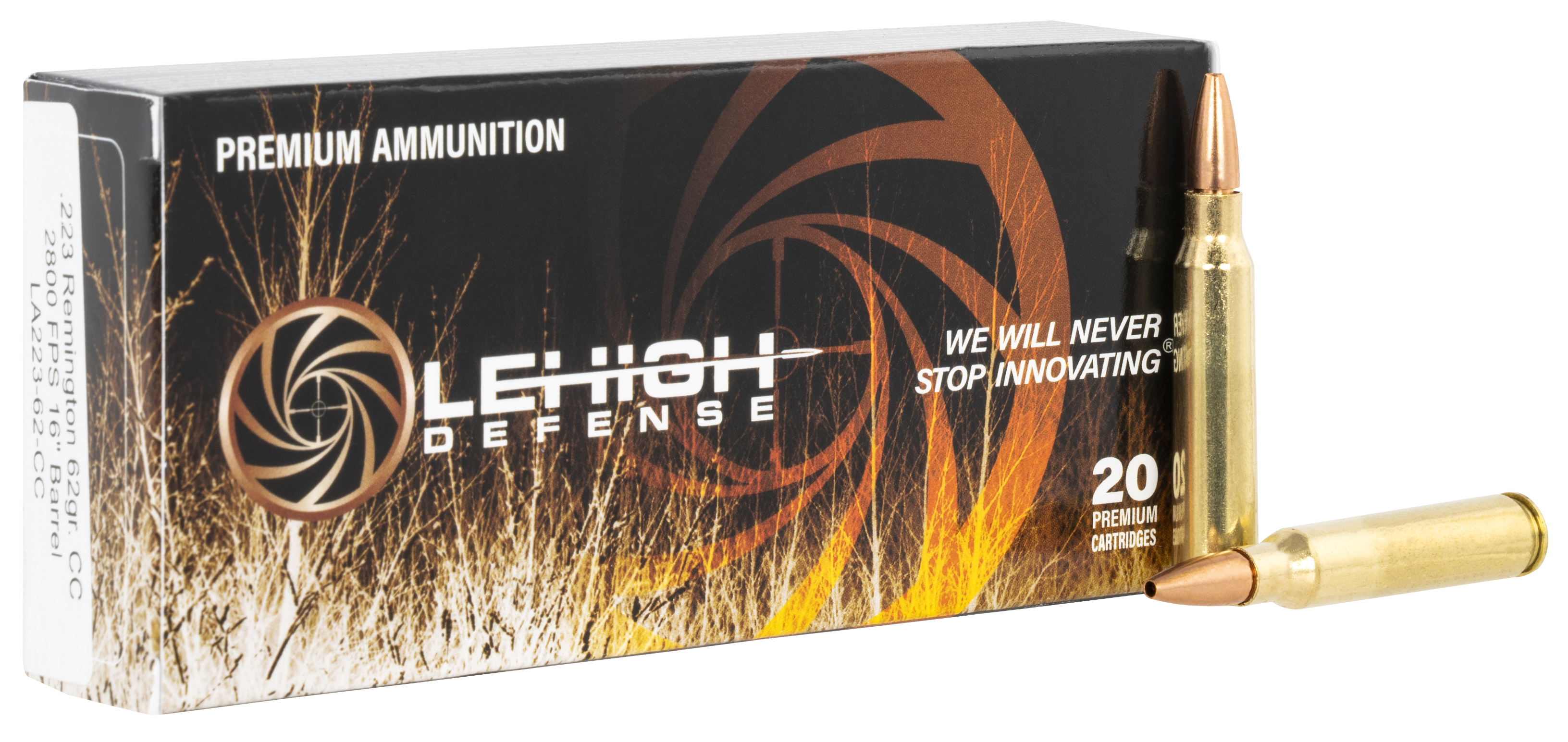 Lehigh Defense CC Ammunition 223 Remington 62 Grain Controlled Chaos Lead Free 20RD