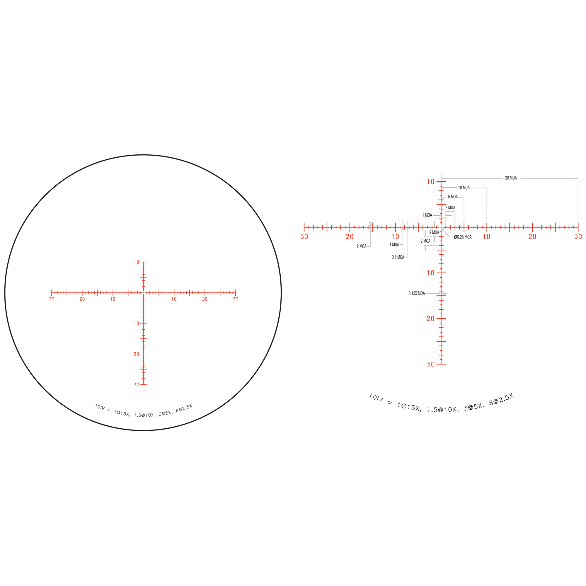 Trijicon 2.5-15x56 Credo HX 30mm Rifle Scope Satin Black, MOA Center Dot (Red), Side Focus