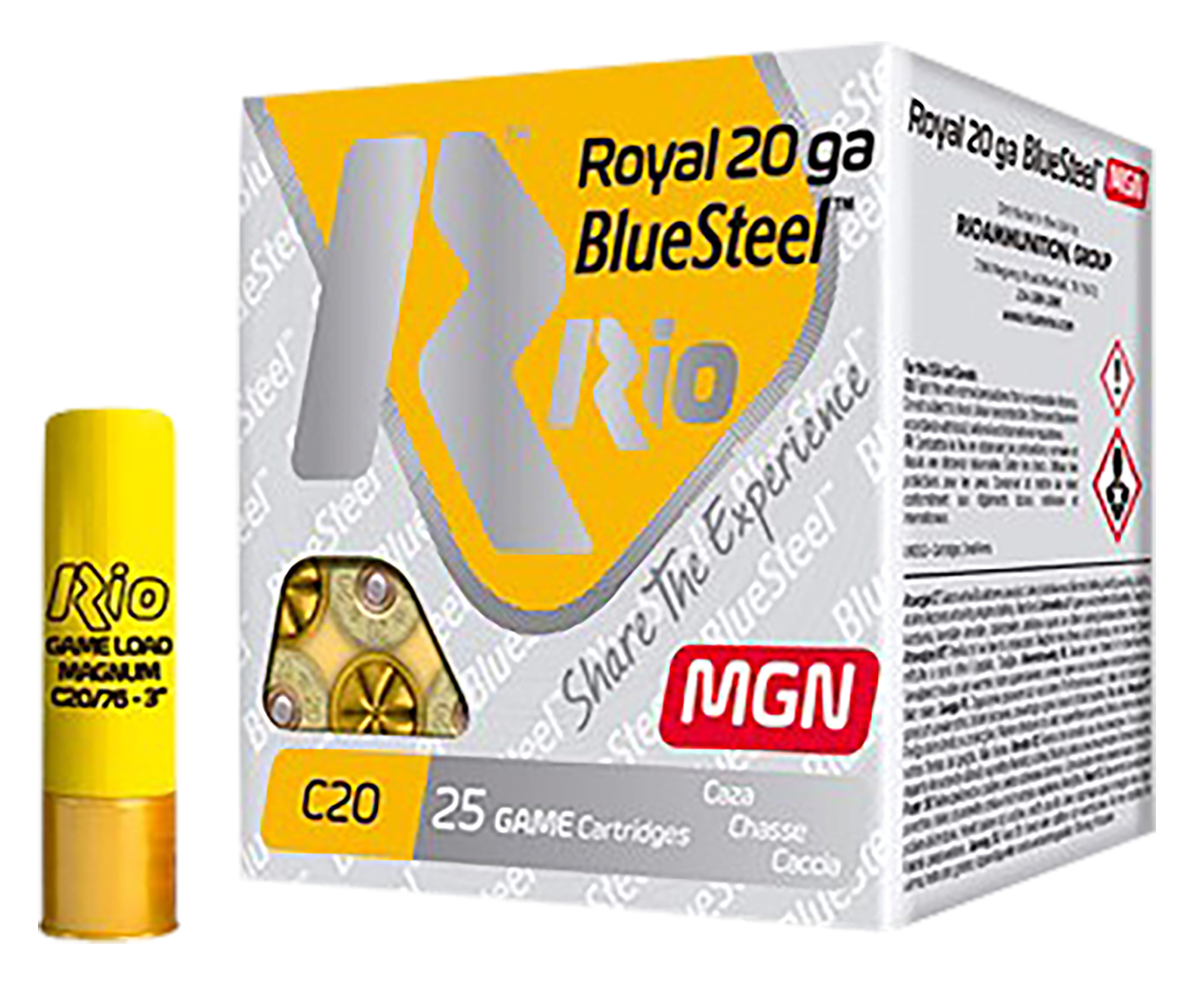 Rio Ammunition RBSM202 BlueSteel Royal 20 Gauge 3" 1 oz 2 Shot 25 Per Box/ 10 Cs