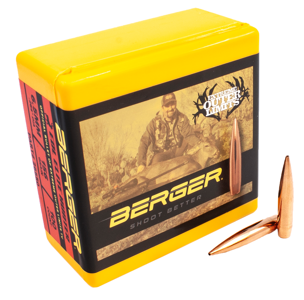 Berger EOL Elite Hunter Hunting Bullets 264 Caliber, 6.5mm (264 Diameter) 156 Grain Hybrid Hollow Point Boat Tail Box of 100
