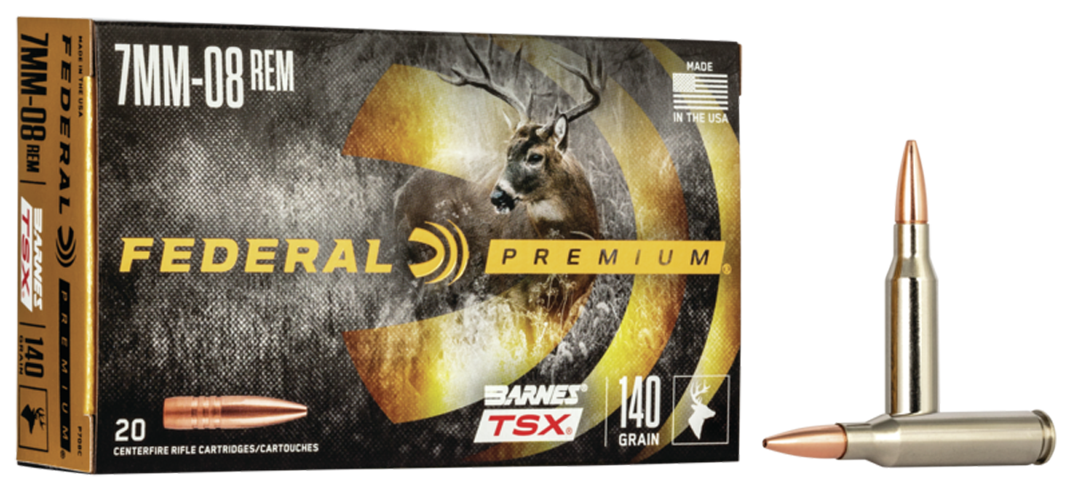 Federal Premium Ammunition 7mm-08 Remington 140 Grain Barnes TSX Hollow Point Lead-Free 20RD