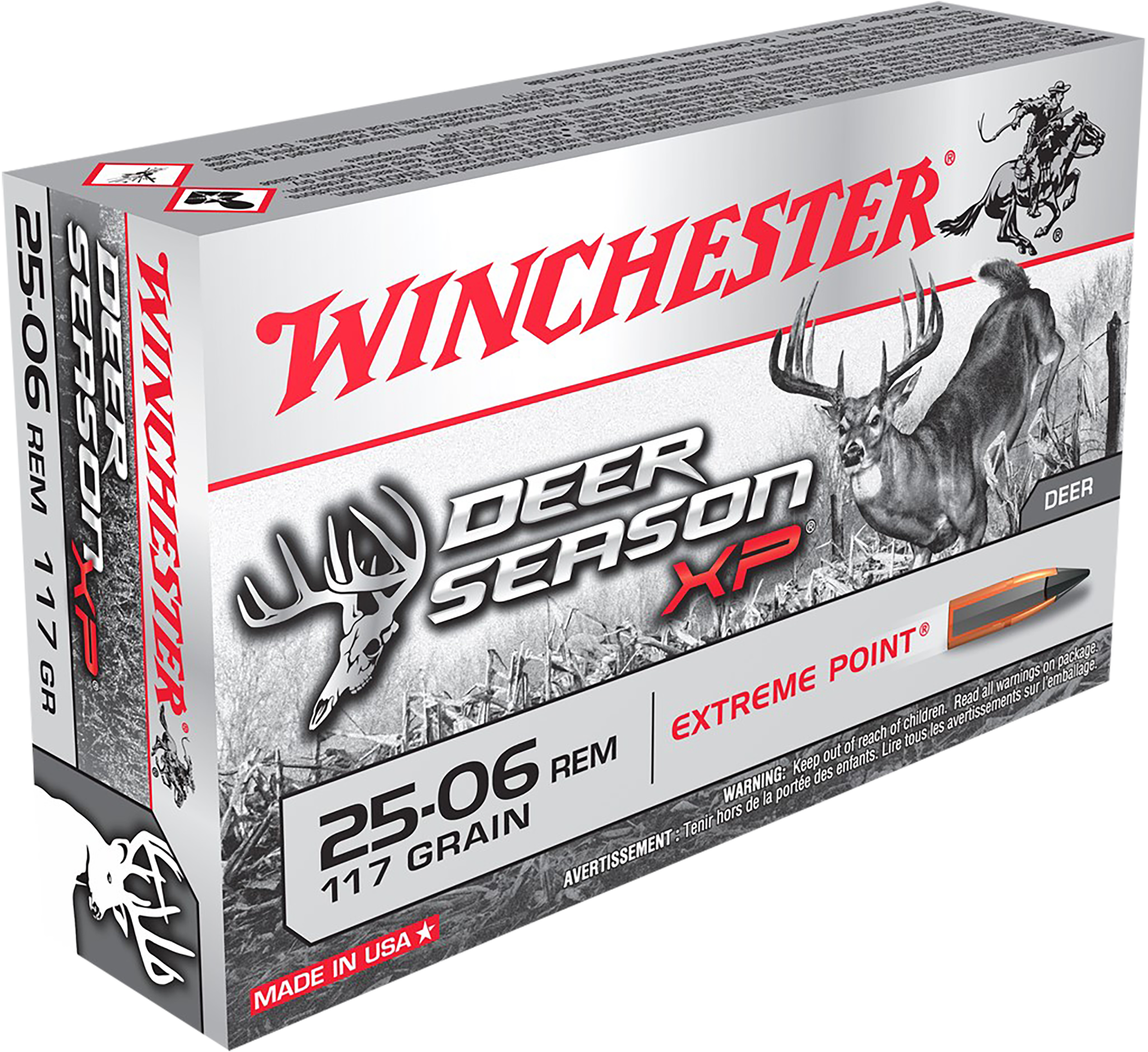 Winchester Deer Season XP Ammunition 25-06 Remington 117 Grain Extreme Point Polymer Tip 20RD