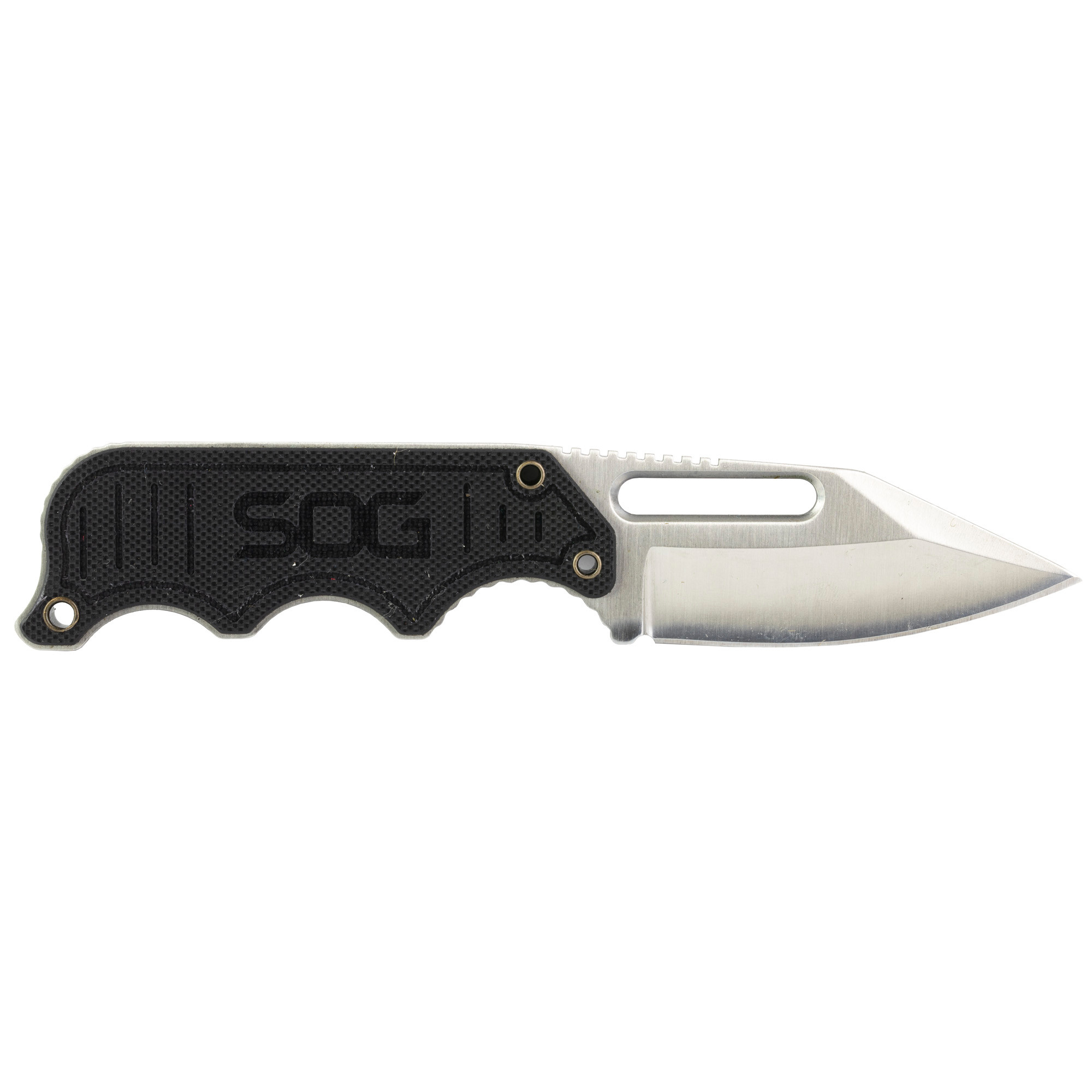 S.O.G SOGNB1012CP Instinct2.30" Fixed Clip Point Plain Satin Polished 5Cr15MoV SS Blade Black/Silver G10/SS Handle Includes Sheath