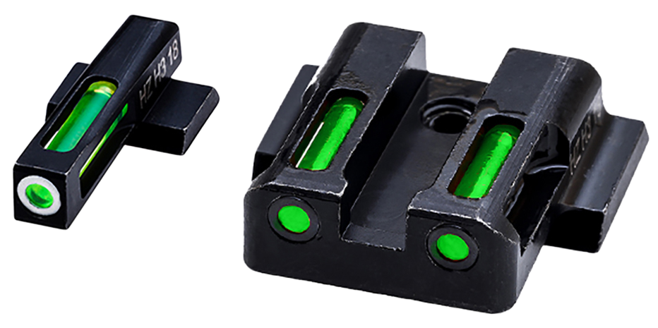 HIVIZ LiteWave H3 Night Sight Set S&W M&P Shield 3-Dot Tritium Green Litepipe with White Front Ring