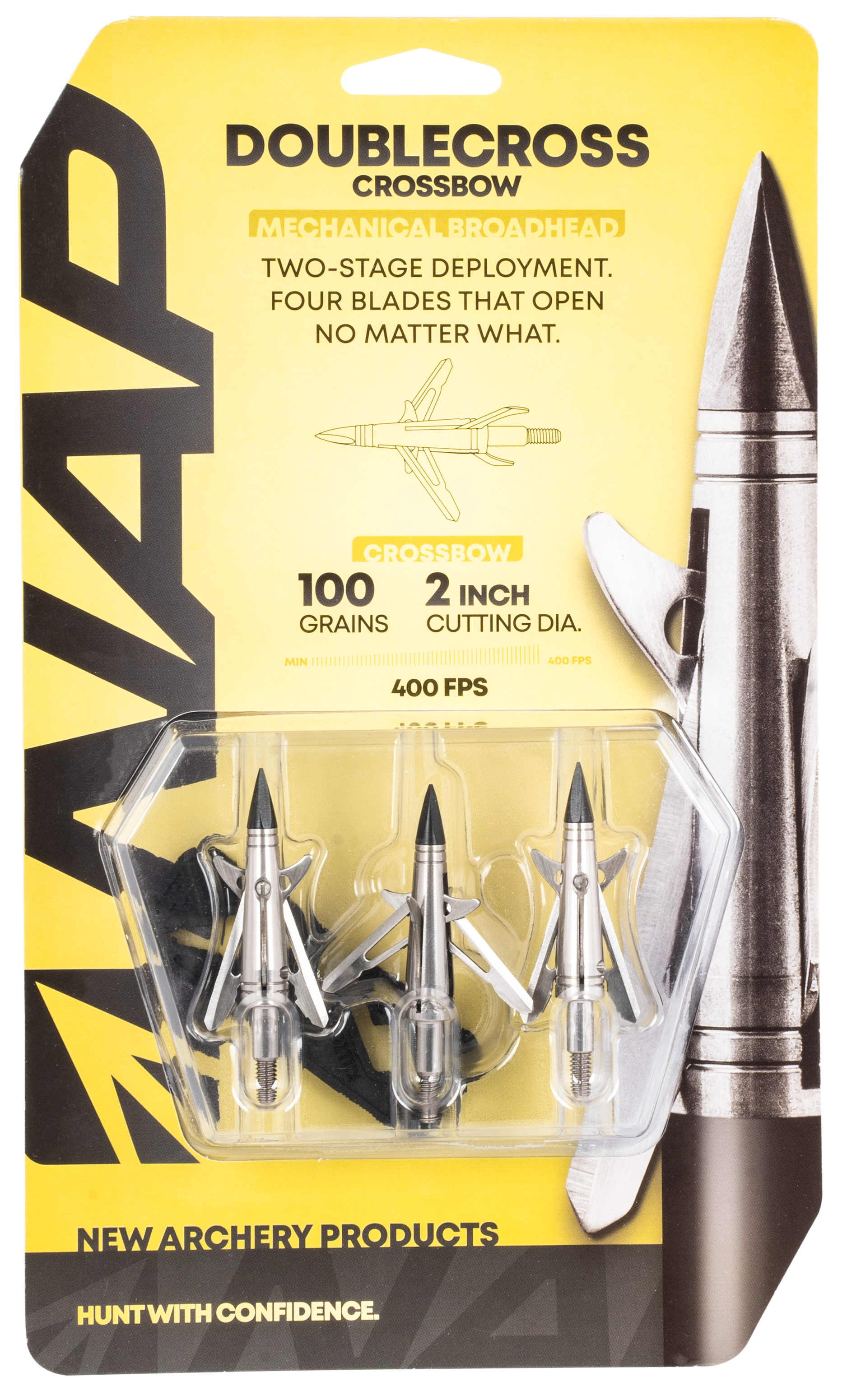 NAP NAP60087 Spitfire Doublecross X-Bow 100 grain Broadhead 3 Pk