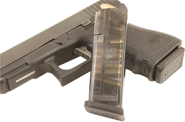 ETS Group GLK1910 Pistol Mags10rd 9mm Luger Compatible w/ Glock 26 Gen1-5/Glock 19 Gen1-5 Clear Polymer