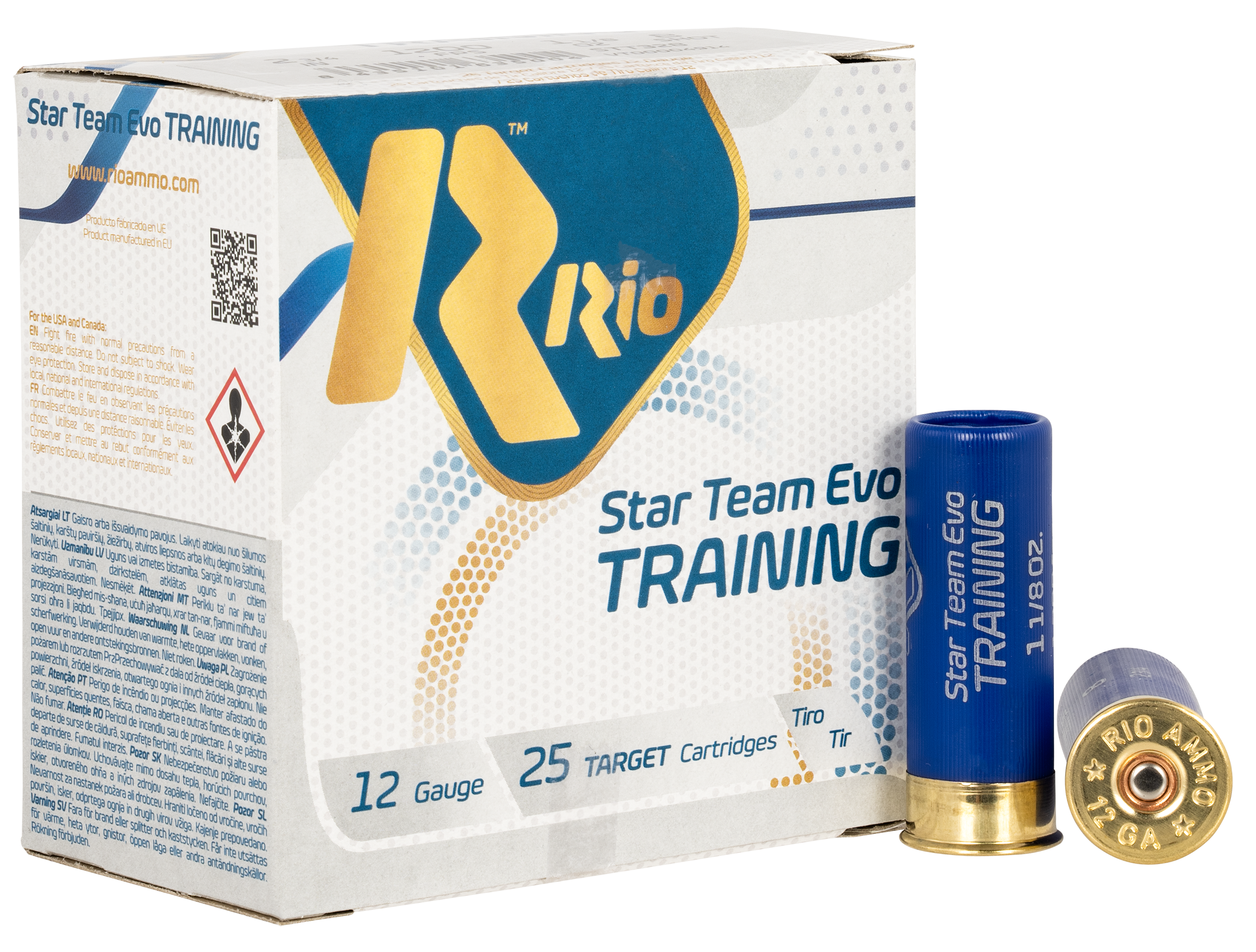 Rio Ammunition STT328 Star Team EVO Training 12 Gauge 2.75" 1 1/8 oz 8 Shot 25 Per Box/ 10 Cs