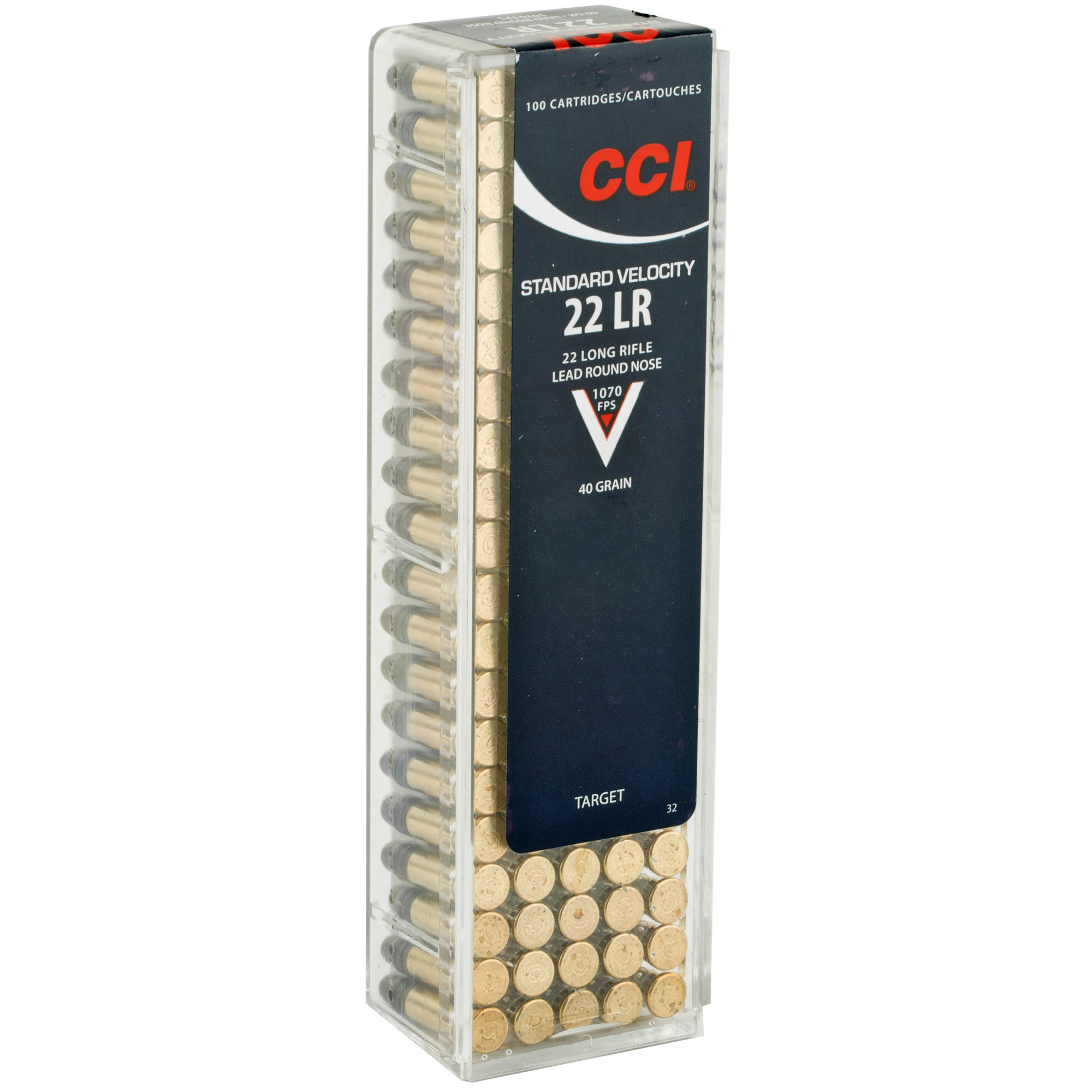 CCI 0032 Standard Velocity Rimfire 22 LR 40 gr Lead Round Nose (LRN) 100 Per Box/ 50 Cs