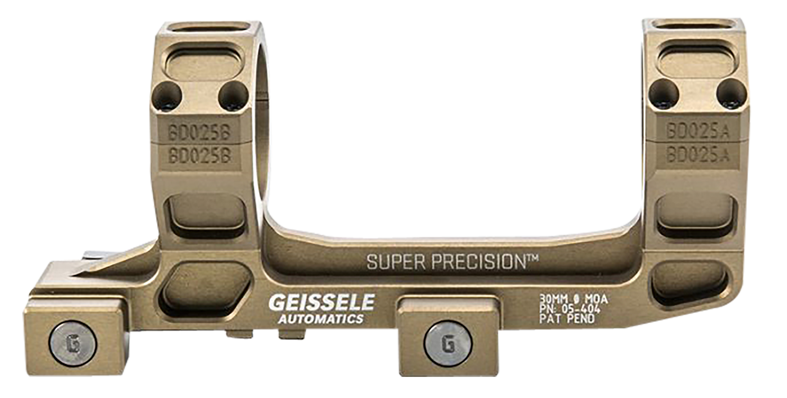 Geissele Super Precision 30mm Scope Mount Desert Dirt Color, Standard Length, 7075-T6, 0 MOA