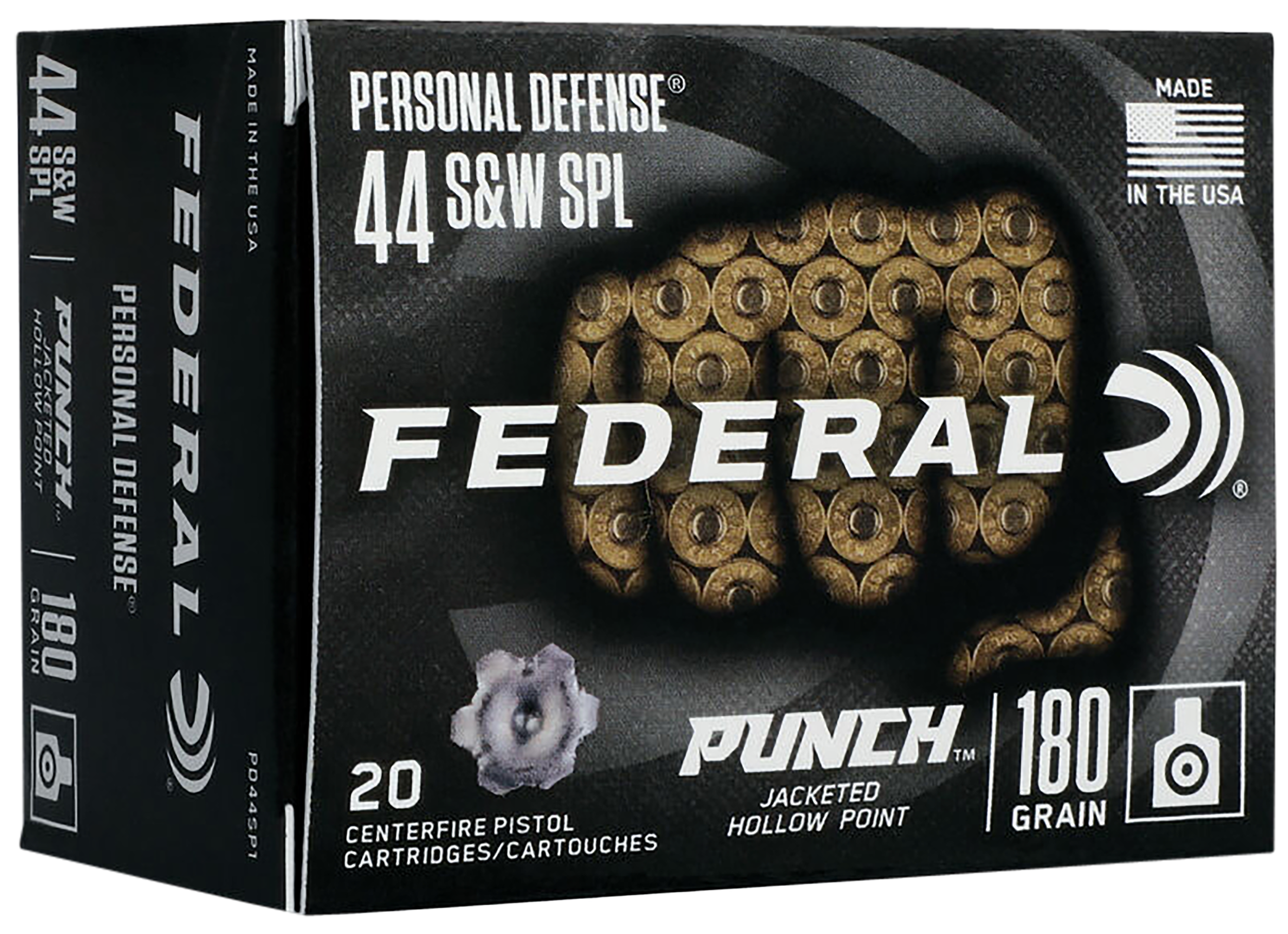 Federal Personal Defense Punch Ammunition 44 Special 180 Grain Jacketed Hollow Point 20RD