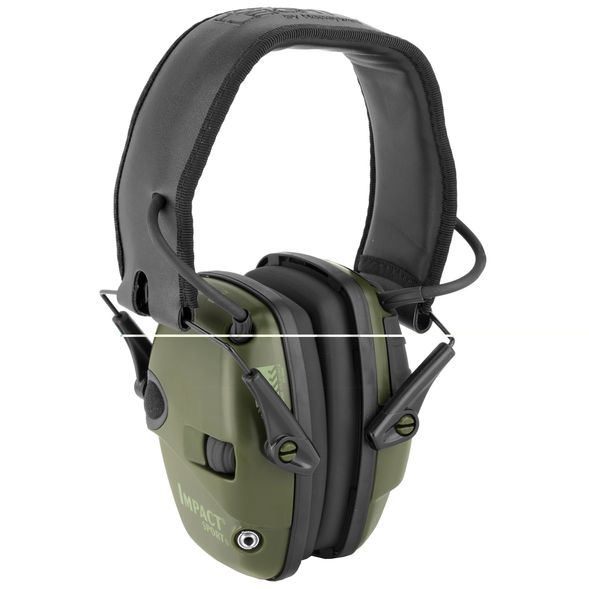 Howard Leight R01526 Impact Sport Electronic Muff 22 dB Over the Head Green/Black Adult