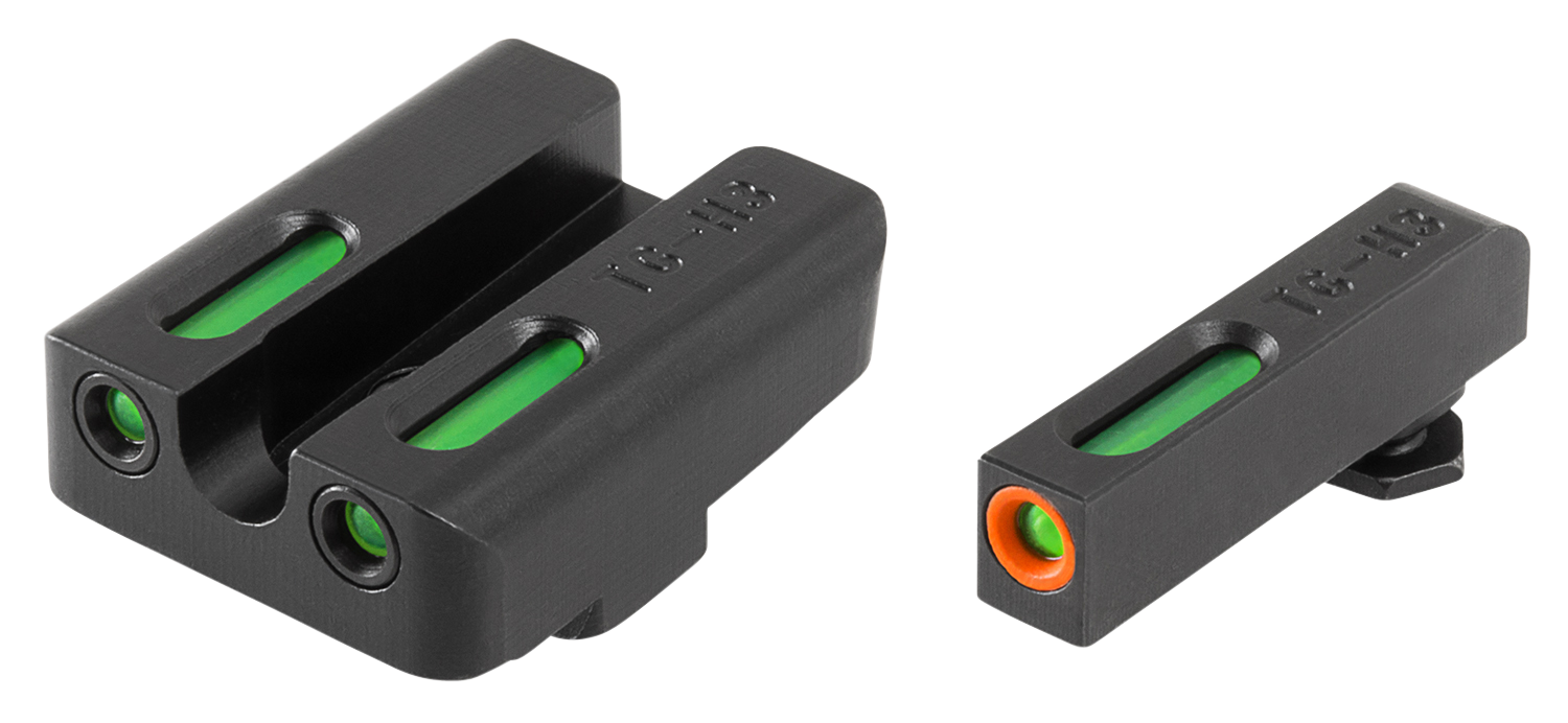 TRUGLO TFX Pro Sight Set Glock 20, 21, 25, 29, 30, 31, 32, 37, 40, 41  Tritium / Fiber Optic Green with Orange Front Dot Outline