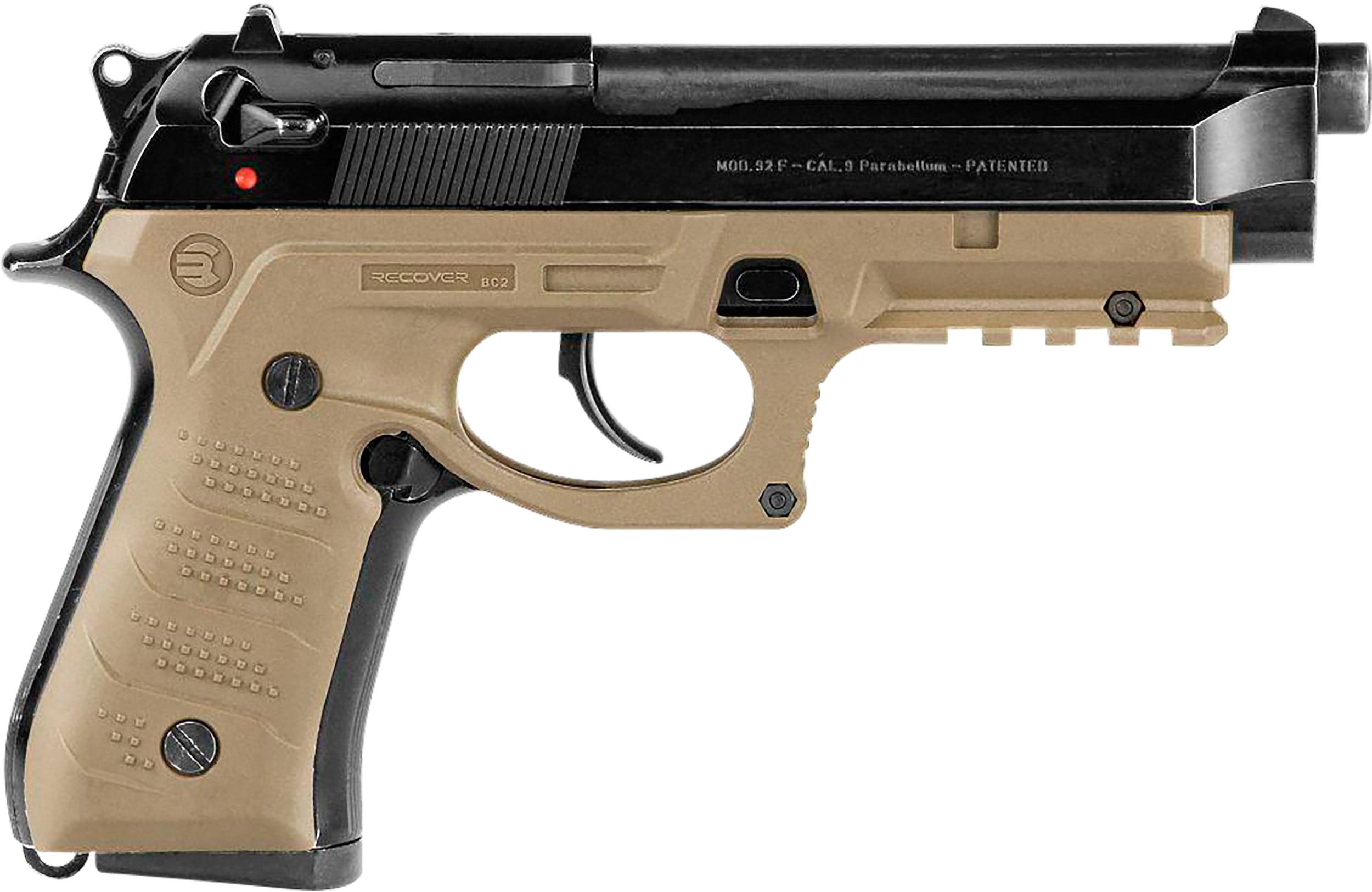 Recover Tactical BC202 Grip & Rail SystemTan Polymer Picatinny for Most Beretta 92 & M9 Models