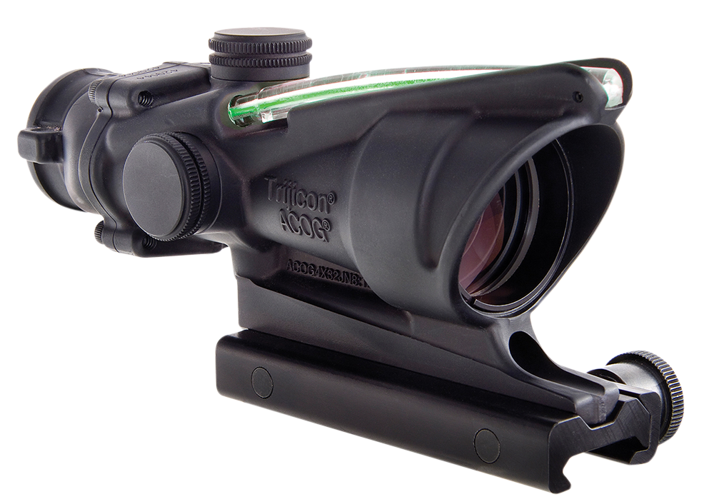 Trijicon 4x32 Acog Rifle Scope Matte, .223 Green Chevron, w/ Picatinny Adapter