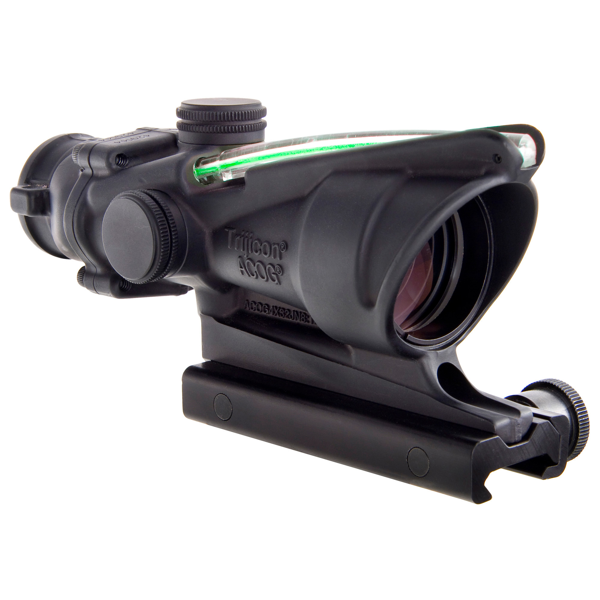 Trijicon 4x32 Acog Rifle Scope Matte, .223 Green Chevron, w/ Picatinny Adapter