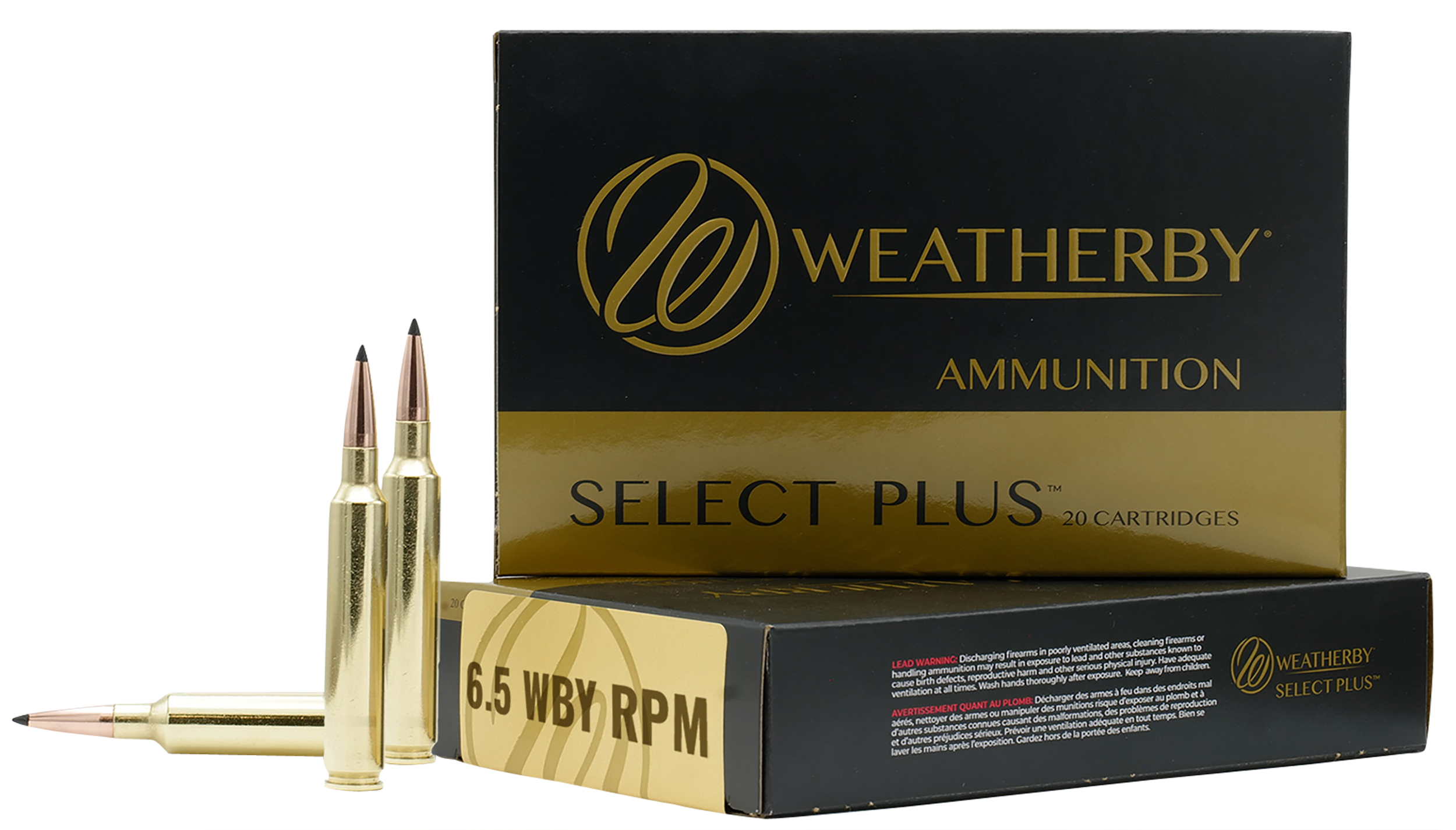 Weatherby Select Plus Ammunition 6.5 Weatherby RPM 127 Grain Barnes LRX Polymer Tip Lead Free 20RD