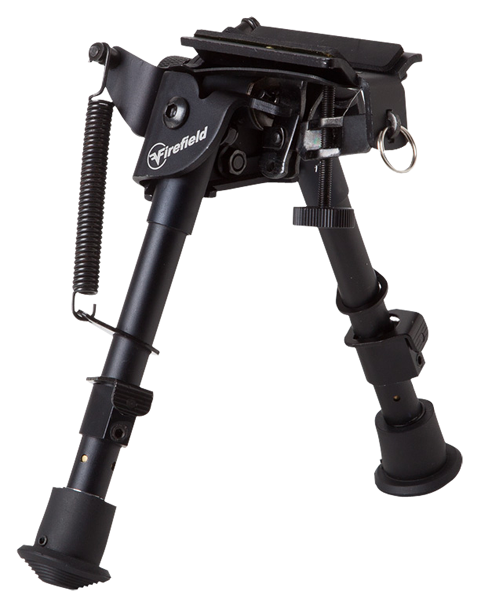 Firefield FF34023 CompactBipod 6-9" Black Aluminum Swivel Stud Attachment or Picatinny Rail (Adapter Included)