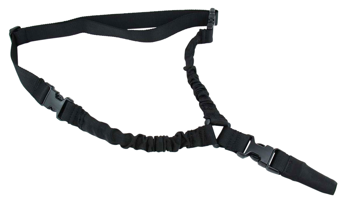 TacFire SL002B One Point Sling 30"-40" L Adjustable Double Bungee Black Nylon Webbing for Rifle
