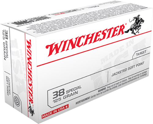 Winchester Ammo USA38SP USA Target 38 Special 125 gr Jacketed Soft Point (JSP) 50rd Bx