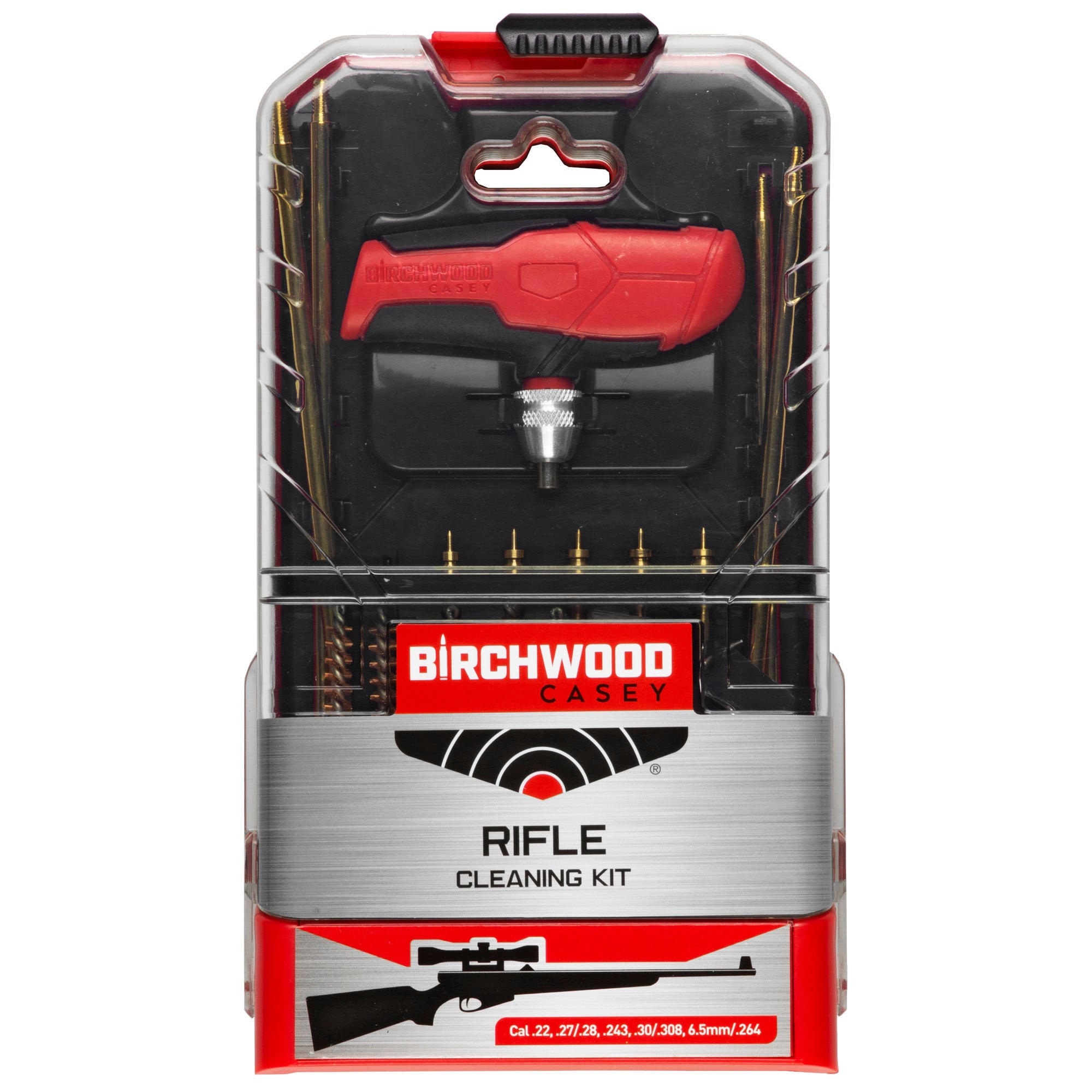 Birchwood Casey RIFCLNKI Rifle Cleaning Kit 21 Pieces Black/Red