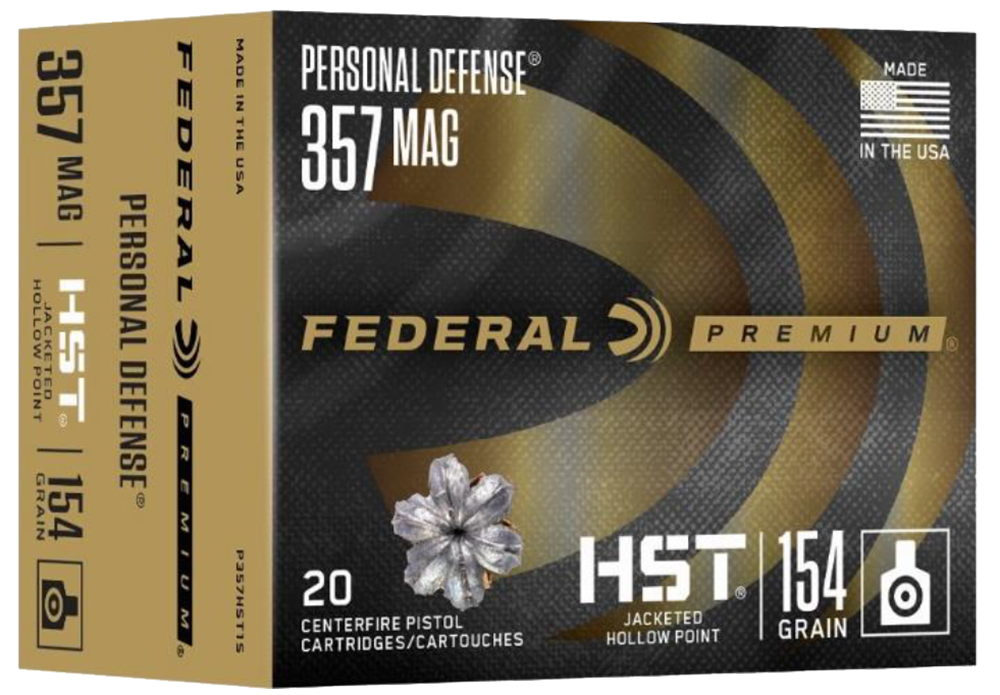 Federal Premium Personal Defense Ammunition 357 Magnum 154 Grain HST Jacketed Hollow Point 20RD