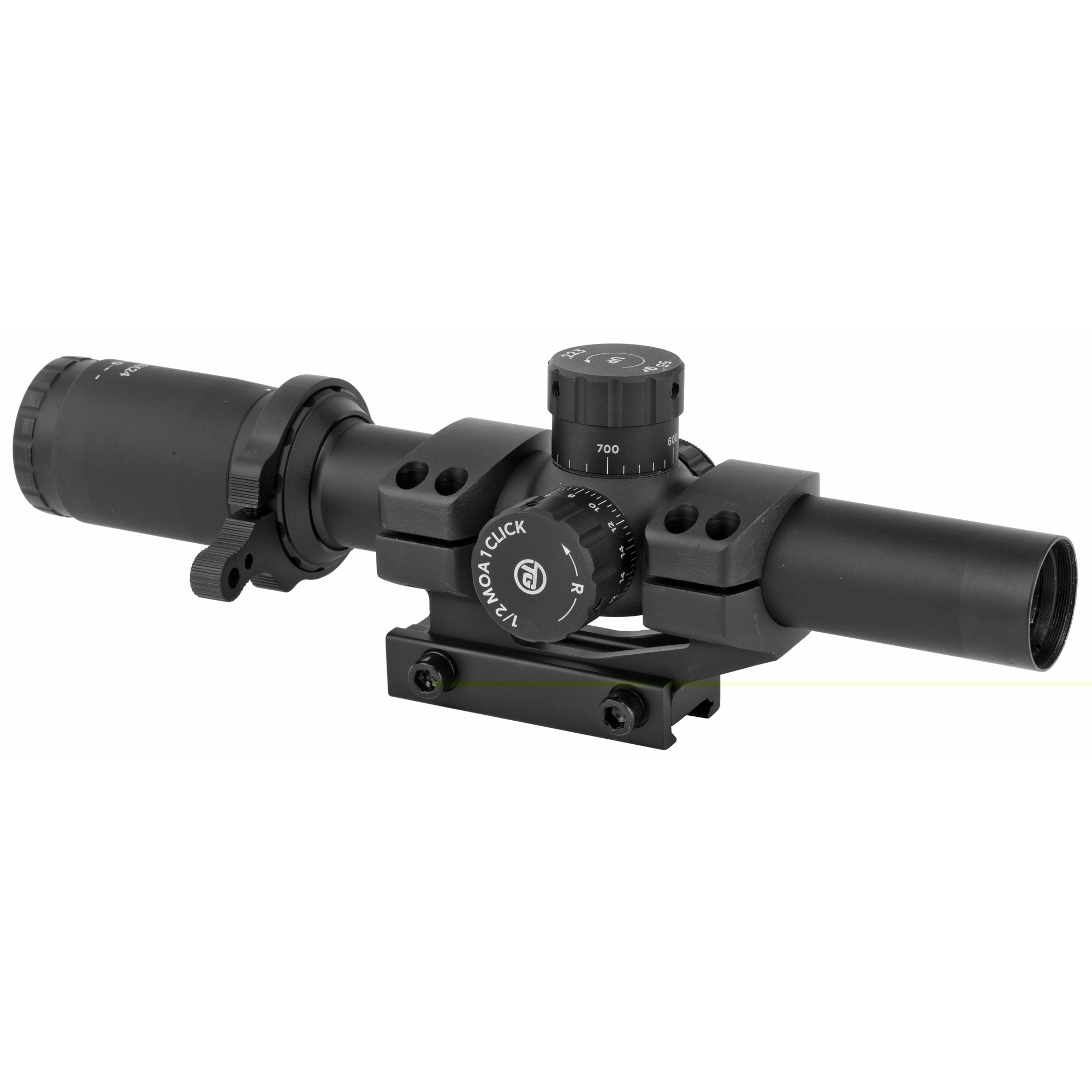 Truglo 1-6x24 Tru-Brite Tactical 30mm Riflescope Black, Illuminated Duplex Mil-Dot, BDC Turrets, w/ Mount