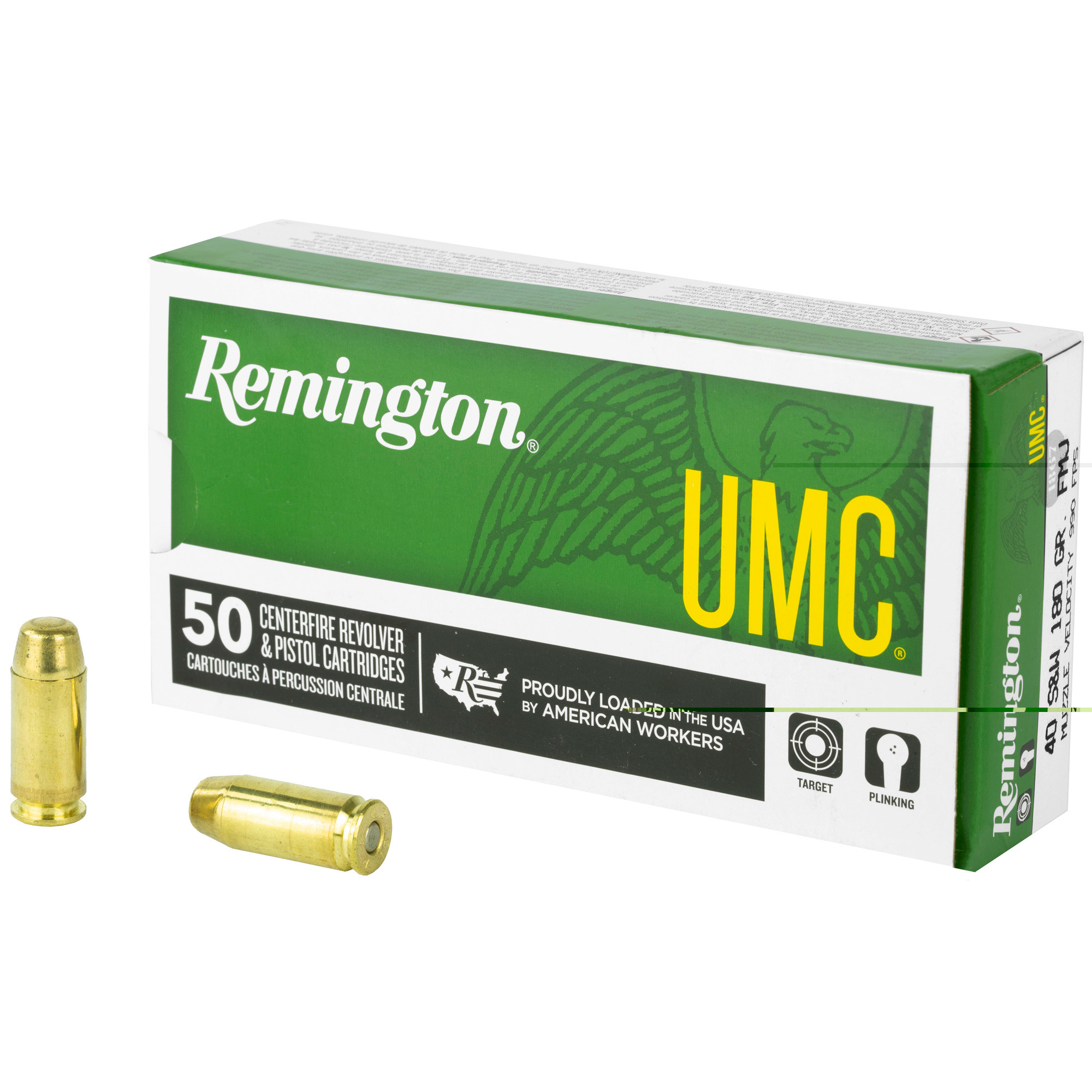 Remington Ammunition 23742 UMC Target 40 S&W 180 gr FMJ50rd Bx