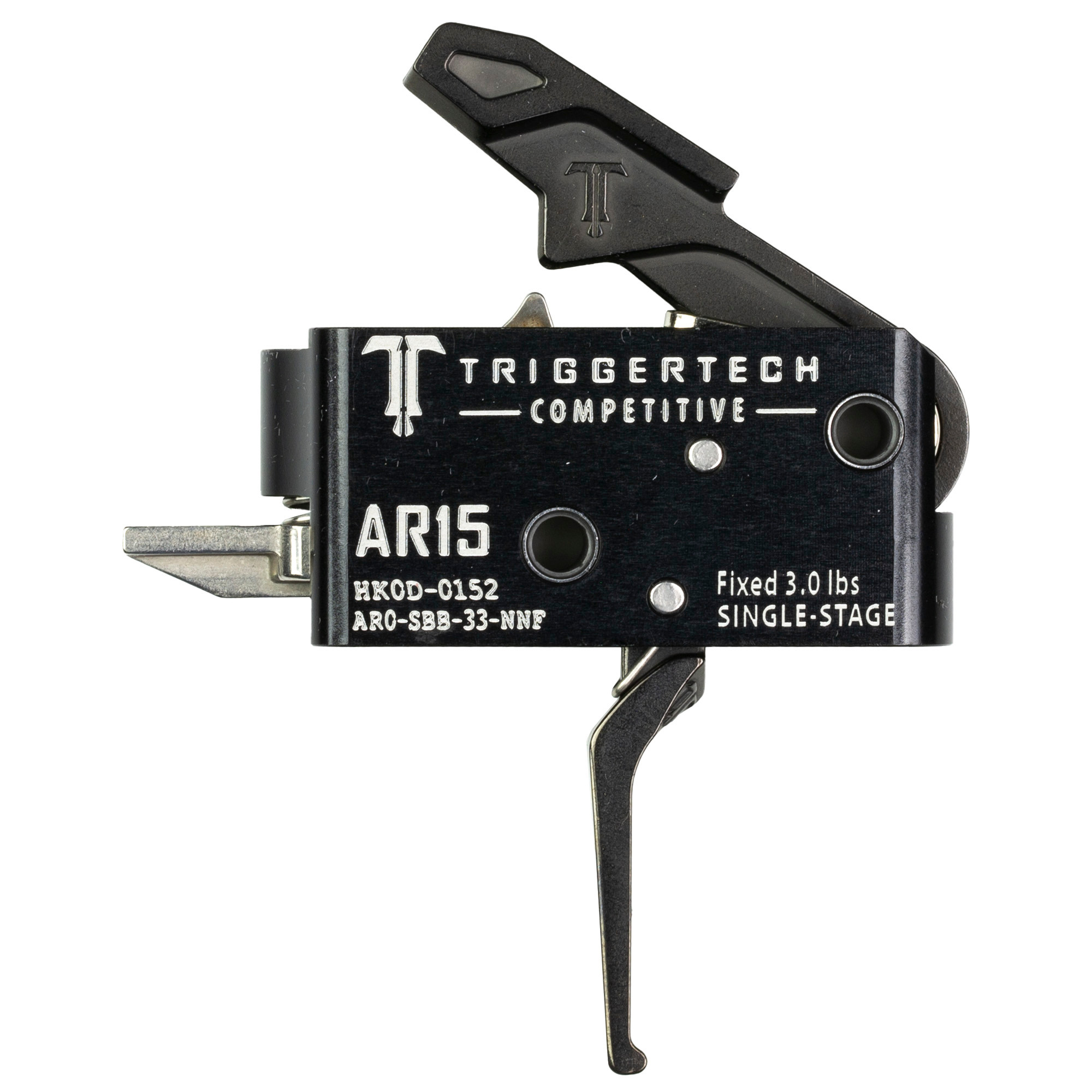 TriggerTech AR0SBB33NNF CompetitiveFlat Single-Stage 3 lbs Fixed for AR-15