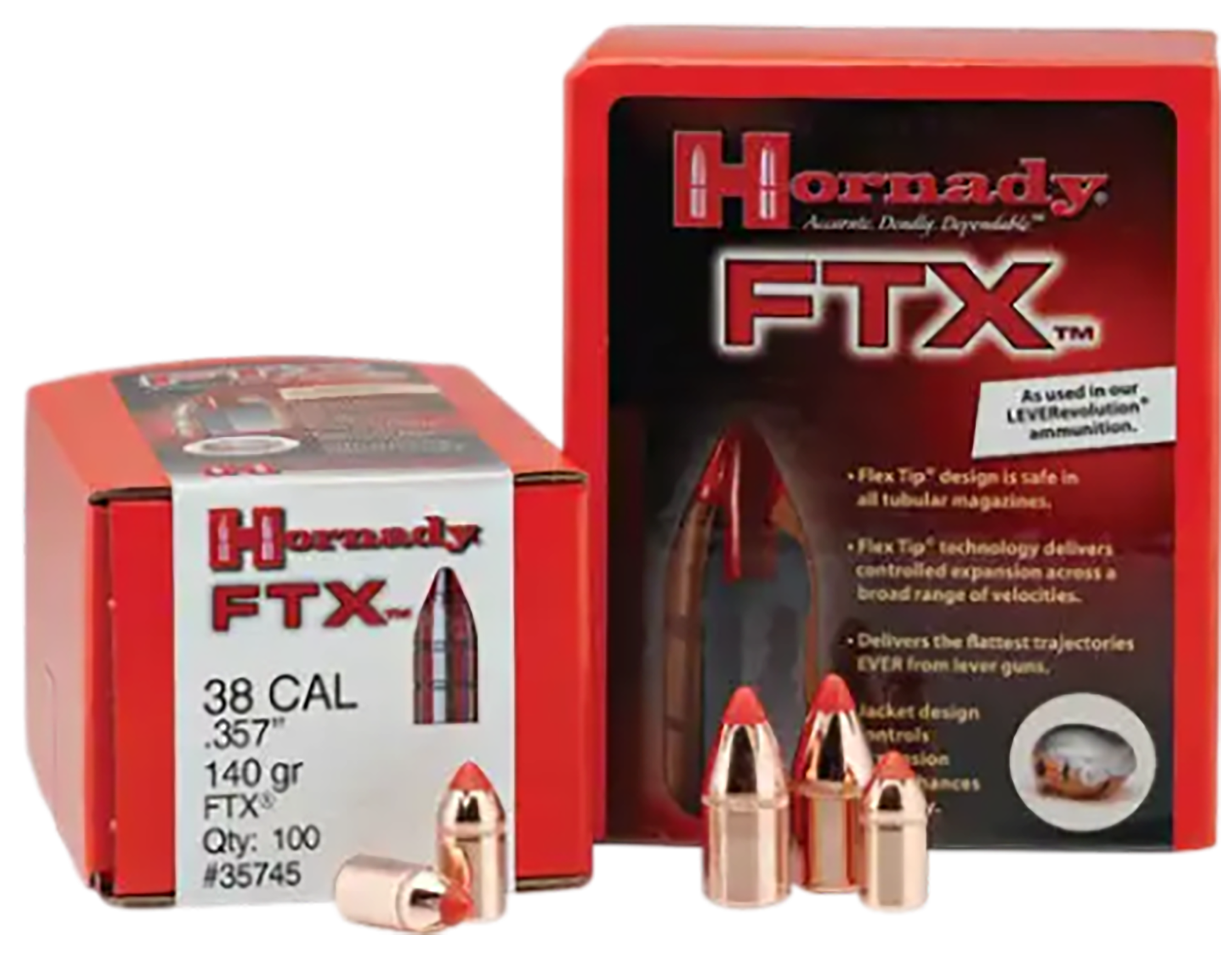 Hornady 50102 FTX Hunting 50 Cal .500 300 gr Flex Tip eXpanding (FTX)