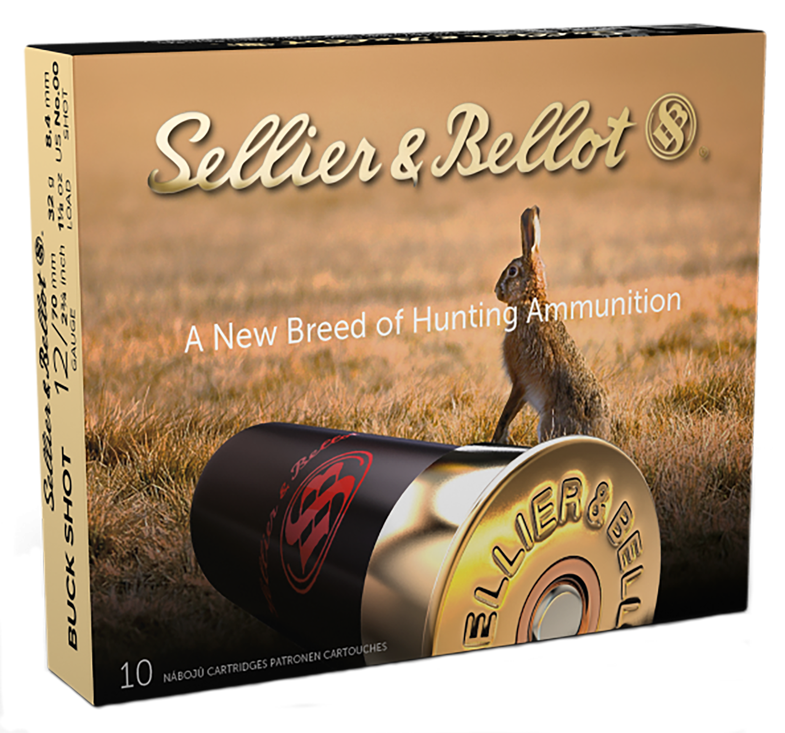 Sellier & Bellot Ammunition 12 Gauge 2-3/4" 00 Buckshot 9 Pellets Box of 10