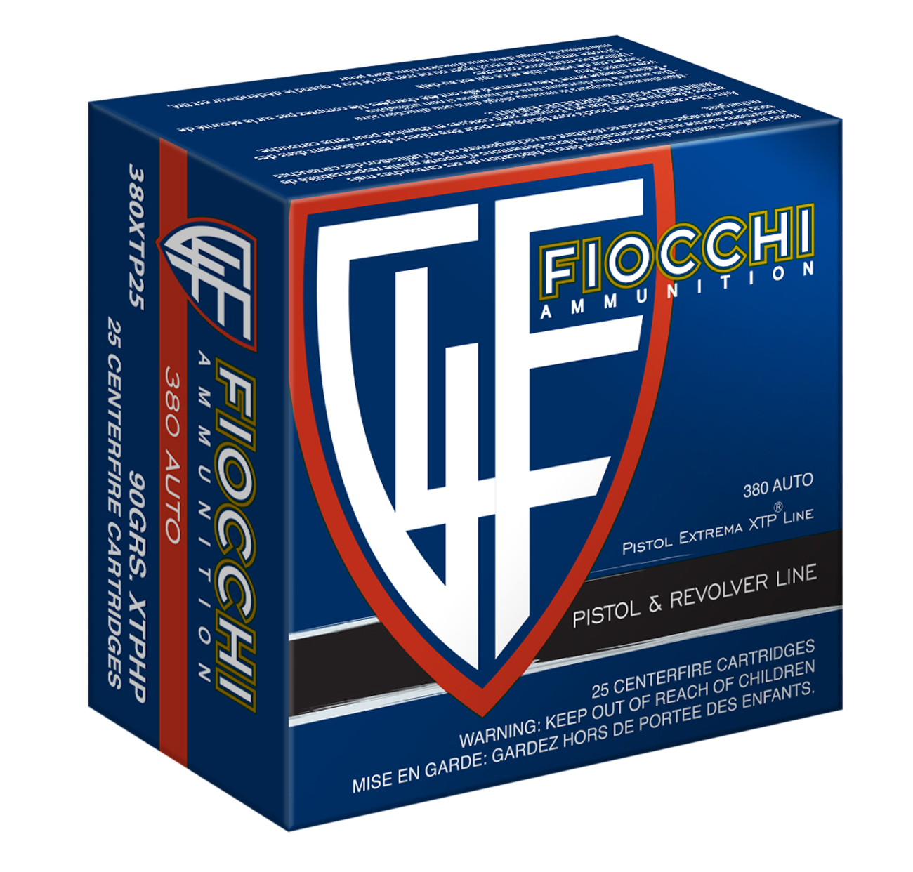 Fiocchi 380XTP25 Hyperformance Defense 380 ACP 90 gr Hornady XTP Hollow Point 25 Per Box/ 20 Cs