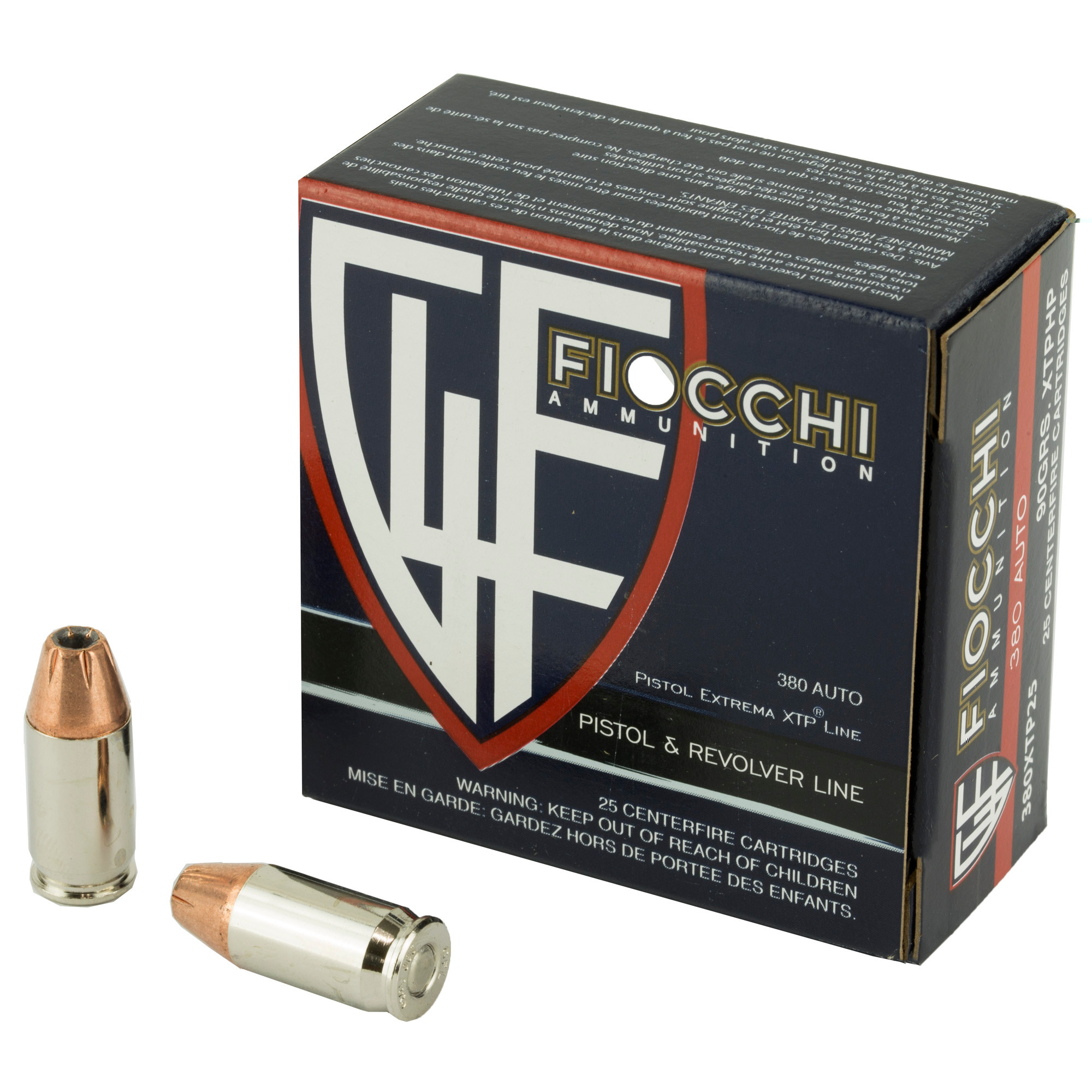 Fiocchi 380XTP25 Hyperformance Defense 380 ACP 90 gr Hornady XTP Hollow Point 25 Per Box/ 20 Cs