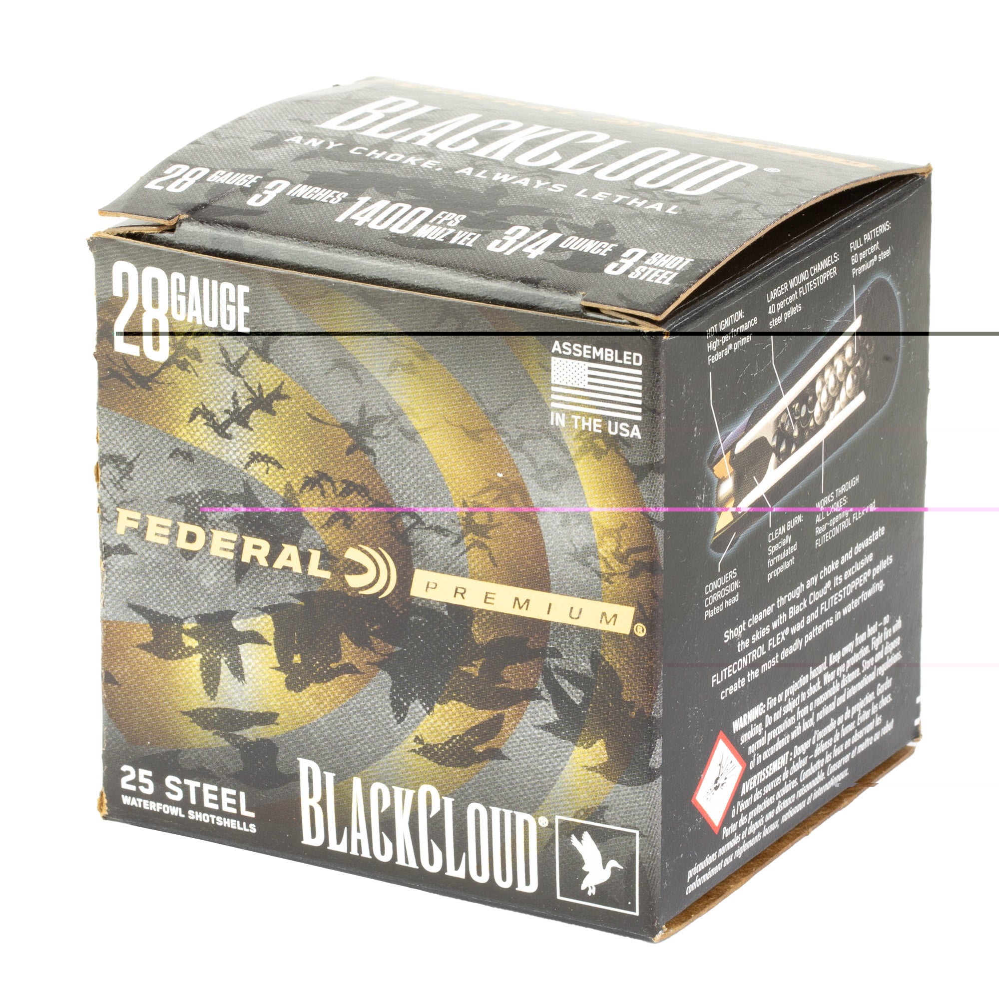 Federal PWBX2853 Premium Black Cloud 28 Gauge 3" 3/4 oz 3 Shot 25 Per Box/ 10 Cs