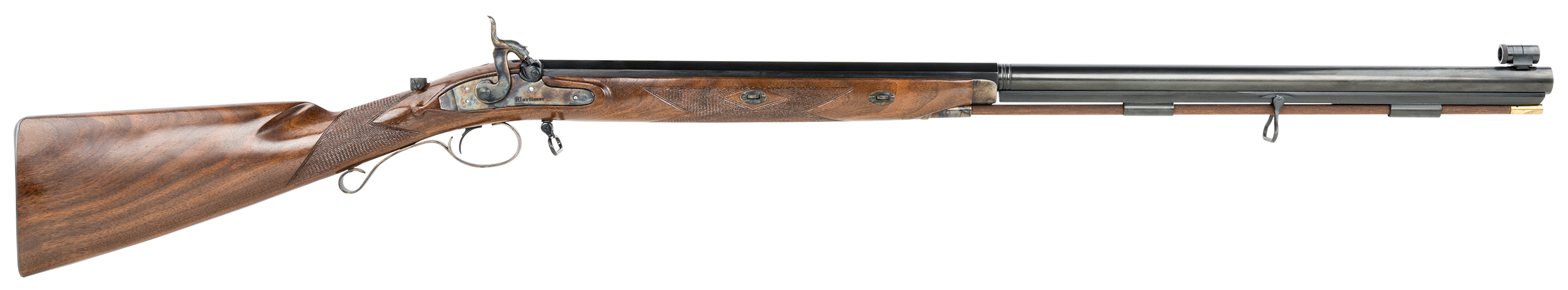 Taylors & Company 210096 Mortimer Whitworth45 Cal Percussion Musket Cap 32.31" Round to Octagon Blued Barrel, Color Case Hardened Rec, Oiled Walnut Stock with Checkered Grip, Adj. Creedmoor Rear/Tunnel Front Sight