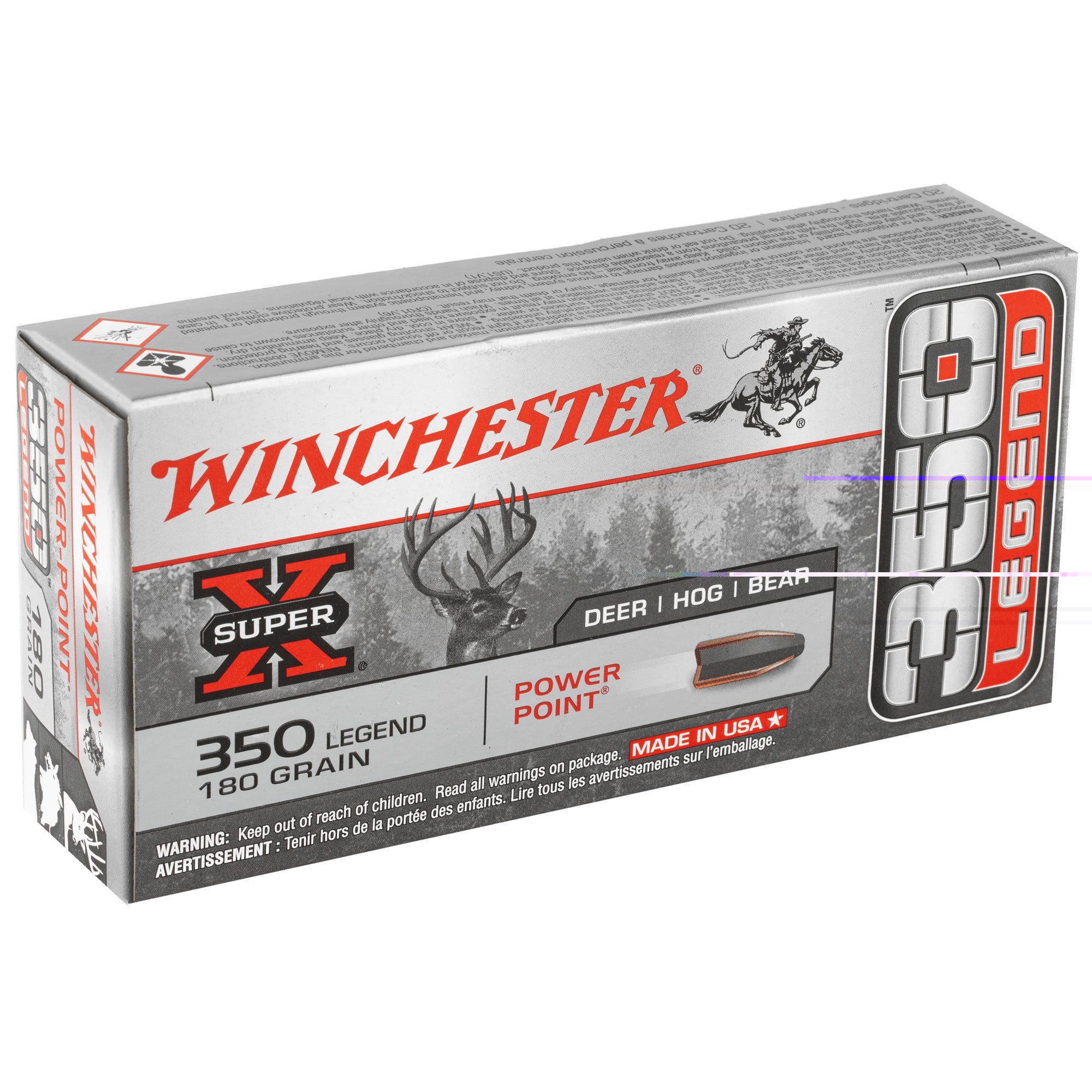 Winchester Power Point Ammunition 350 Legend 180 Grain Power-Point 20RD