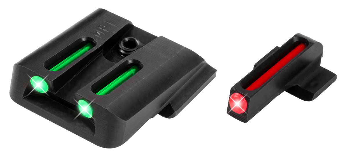 TruGlo TG131MP1 Fiber-OpticBlack | Red Fiber Optic Front Sight Green Fiber Optic Rear Sight