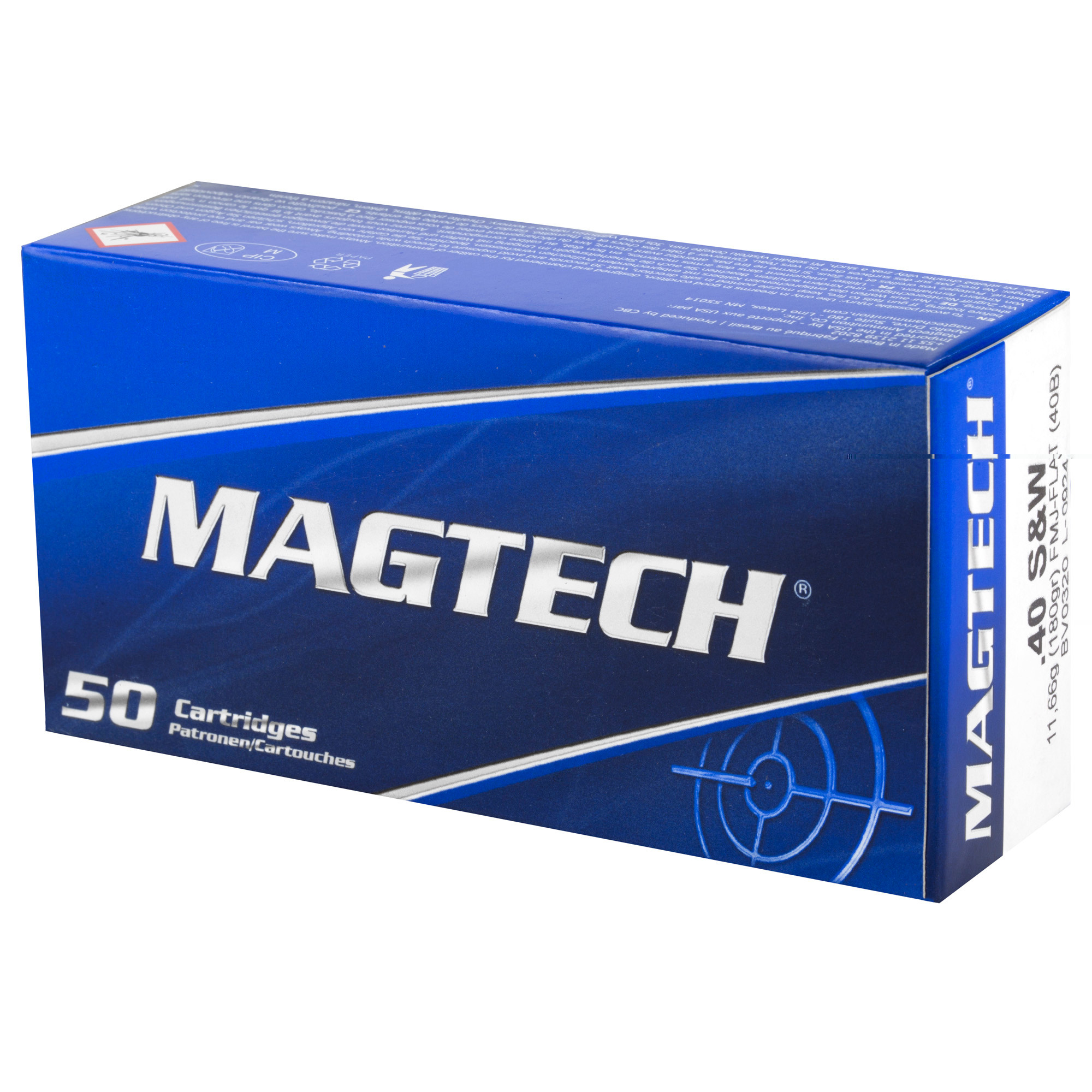 Magtech Ammunition 40 S&W 180 Grain Full Metal Jacket